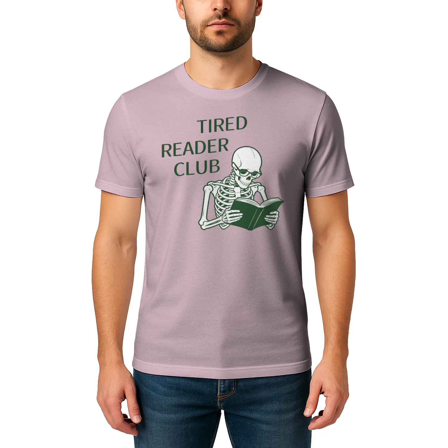 Tired Reader Club Heavy Cotton Light Colors T-shirt 1 Side, Book Club Gildan Tee, Readers Club Shirt, Book Lover Gifts