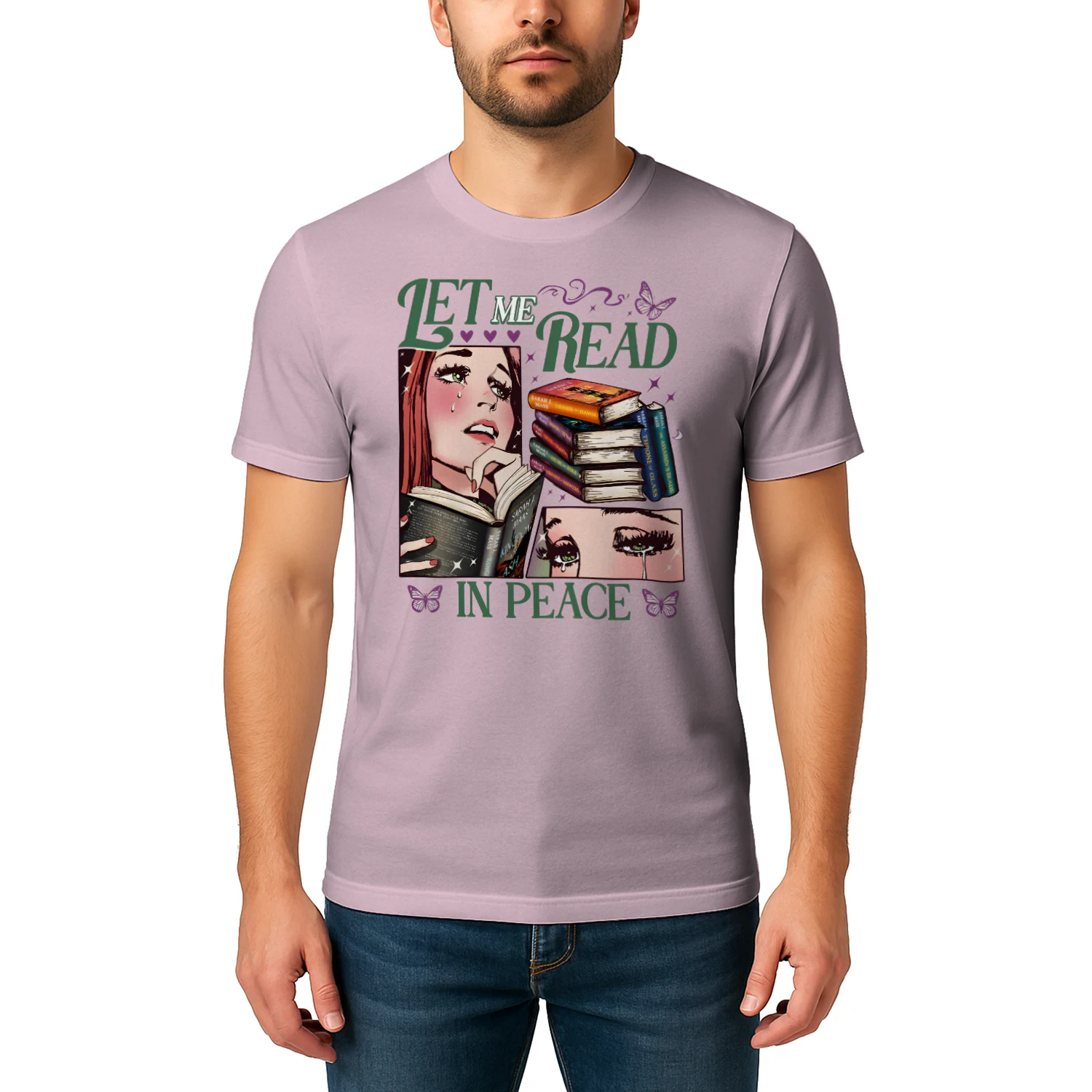 Let Me Read In Piece Heavy Cotton Light Colors T-shirt 1 Side, Book Club Gildan Tee, Readers Club Shirt, Book Lover Gifts