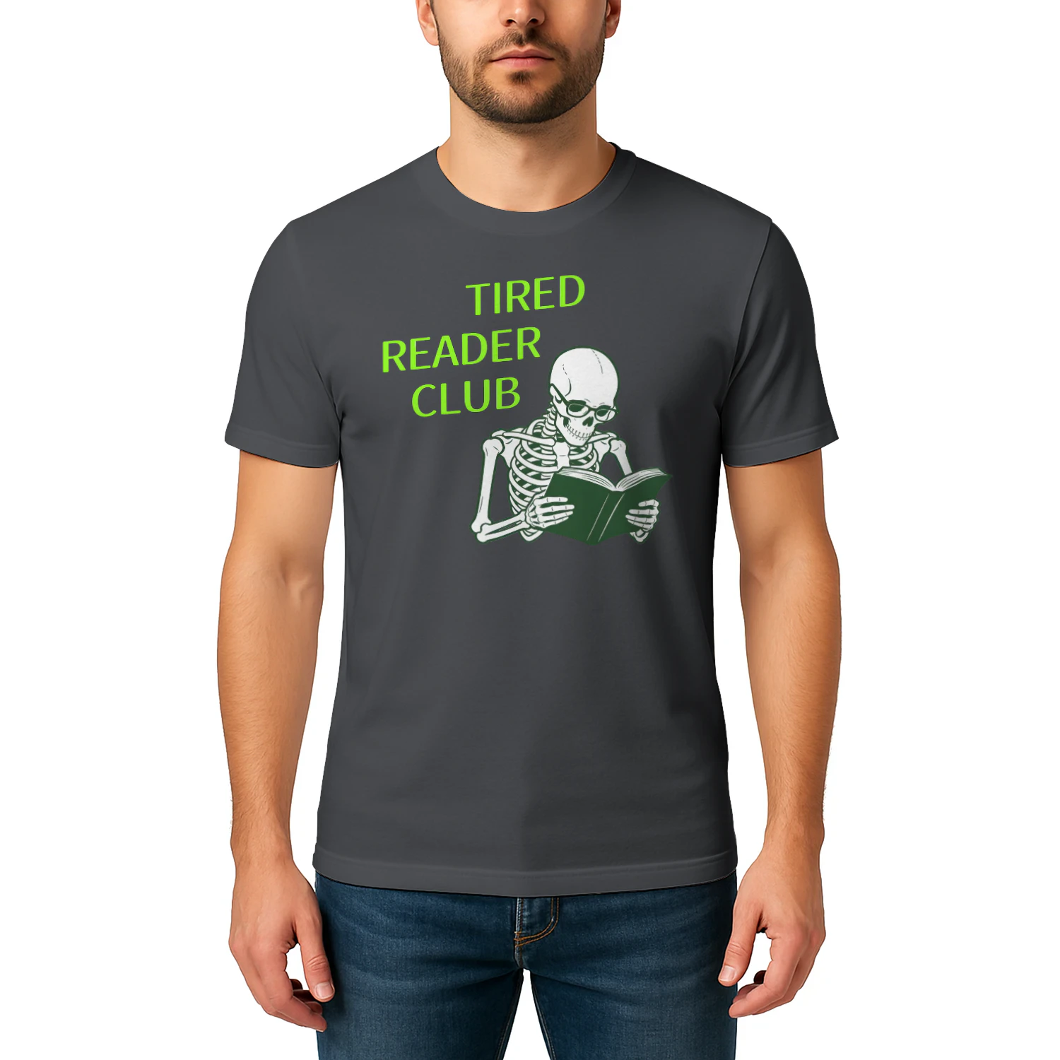 Tired Reader Club Heavy Cotton Dark Colors T-shirt 1 Side, Book Club Gildan Tee, Readers Club Shirt, Book Lover Gifts