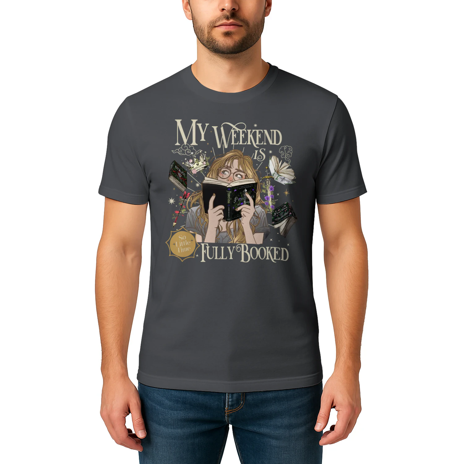 My Weekend Is Fully Booked Heavy Cotton Dark Colors T-shirt 2 Side, Fearless The Powerless Trilogy Gildan Tee, Young Adult Book Shirt, Book Lover Gifts