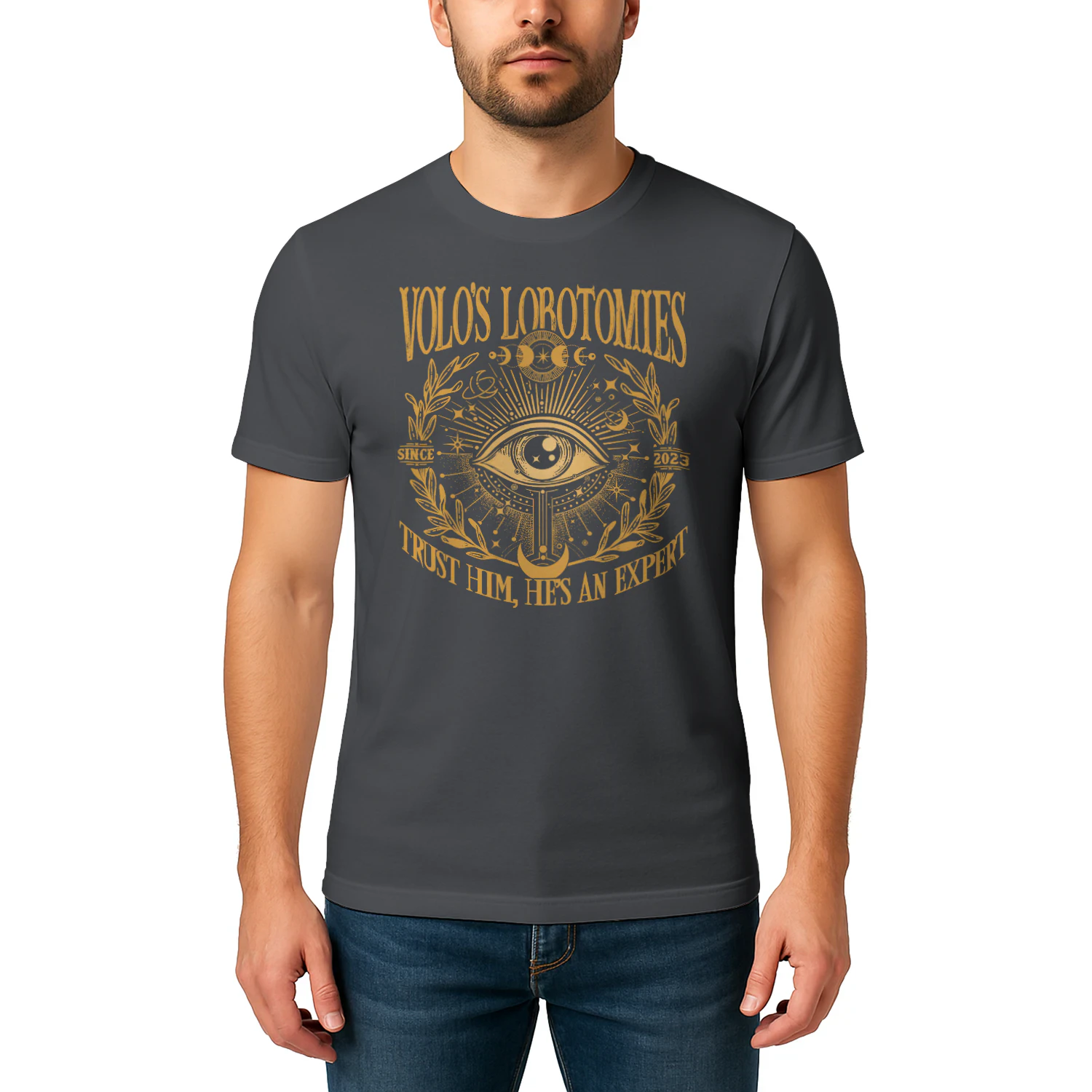 Volo’s Lobotomies Heavy Cotton Dark Colors T-shirt 1 Side, High Fantasy Gildan Tee, Tabletop RPG Lore Shirt, Book Lover Gifts