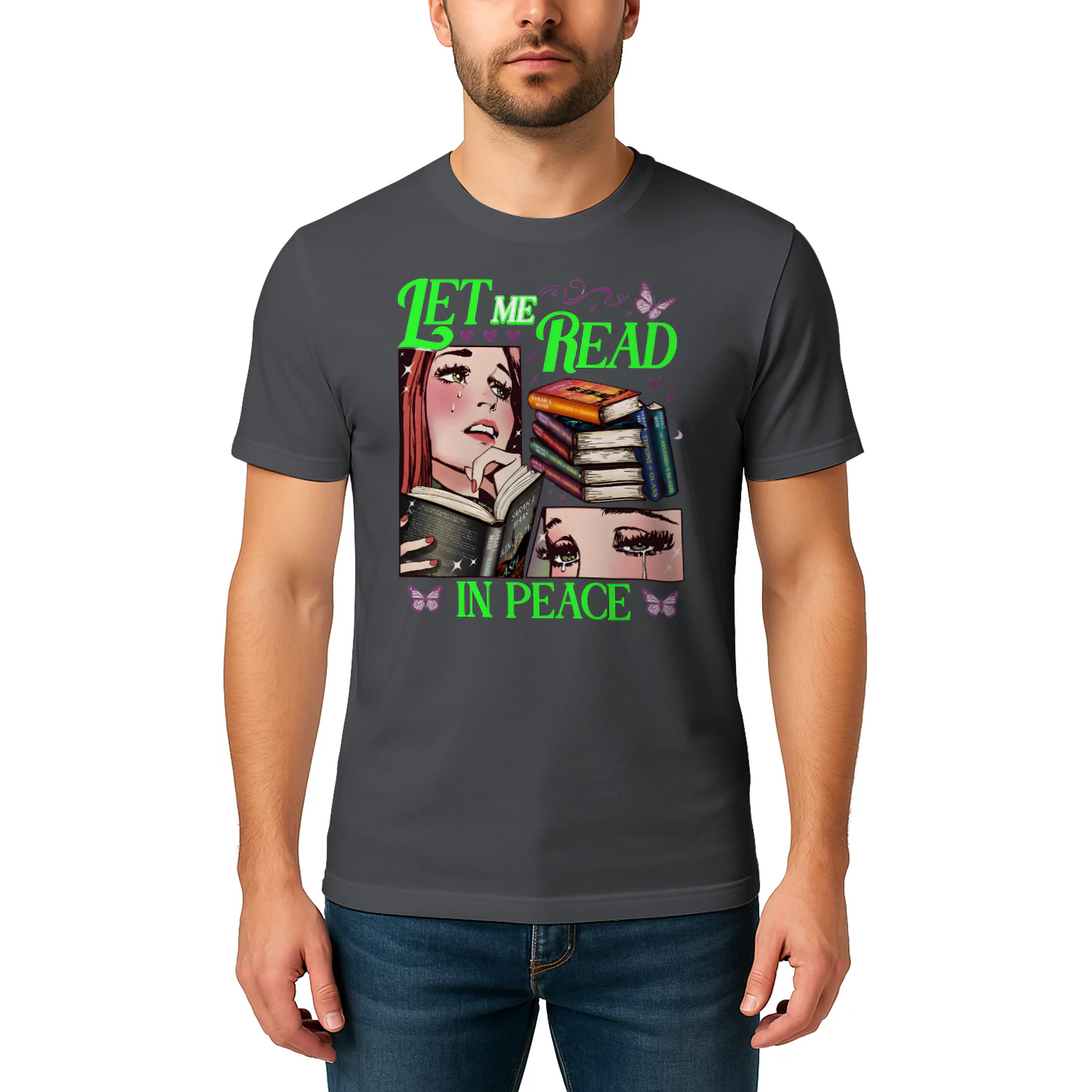 Let Me Read In Piece Heavy Cotton Dark Colors T-shirt 1 Side, Book Club Gildan Tee, Readers Club Shirt, Book Lover Gifts