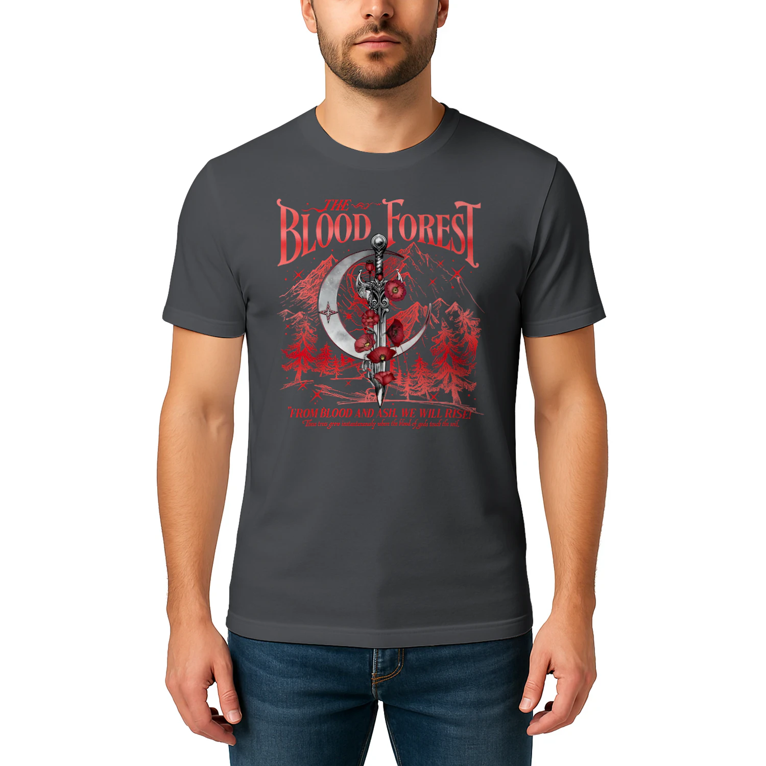The Blood Forest Heavy Cotton Dark Colors T-shirt 2 Side, From Blood and Ash Gildan Tee, Romantasy Readers Shirt, Book Lover Gifts