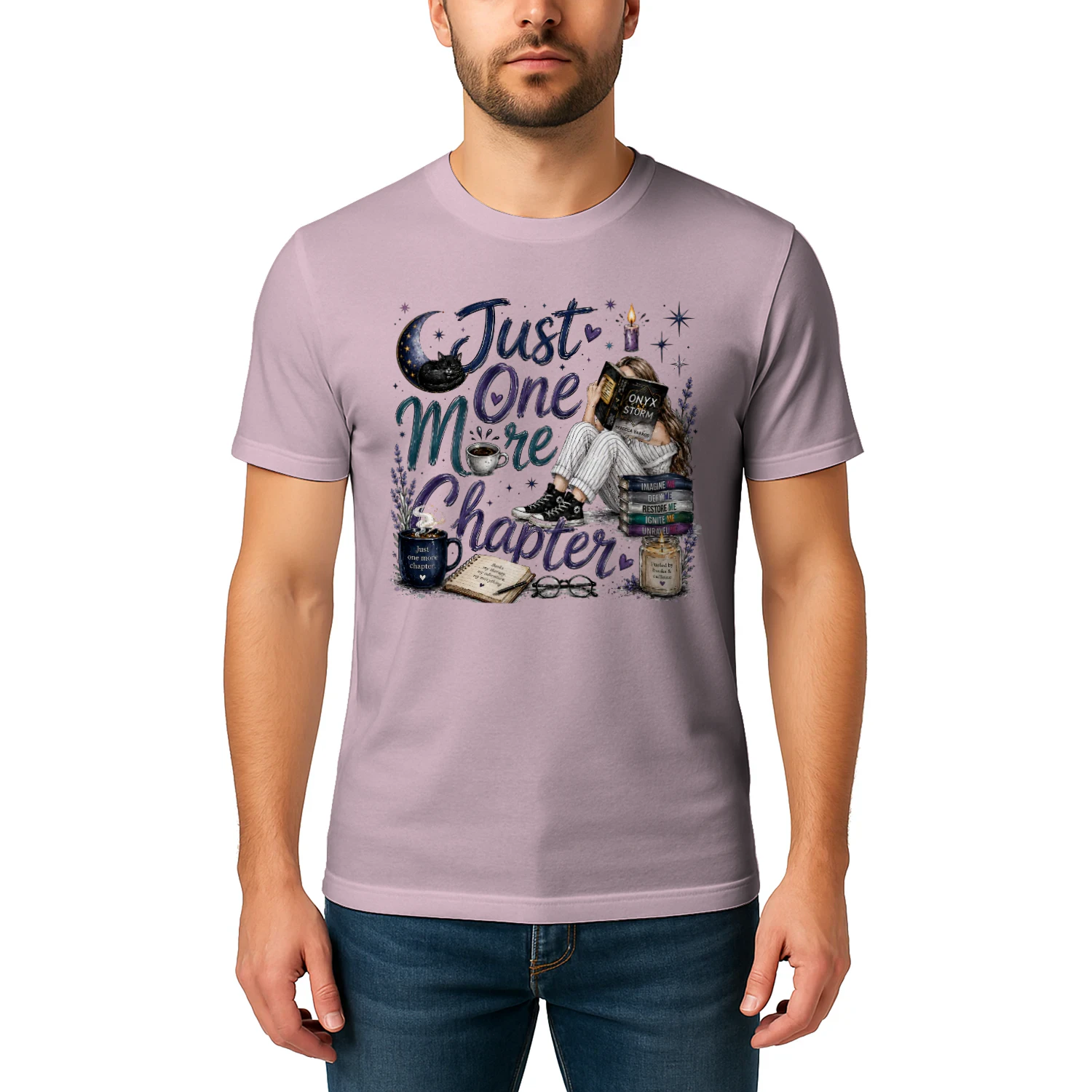 Just One More Chapter Heavy Cotton Light Colors T-shirt 1 Side, Fourth Wing Gildan Tee, Romantasy Shirt, Book Lover Gifts