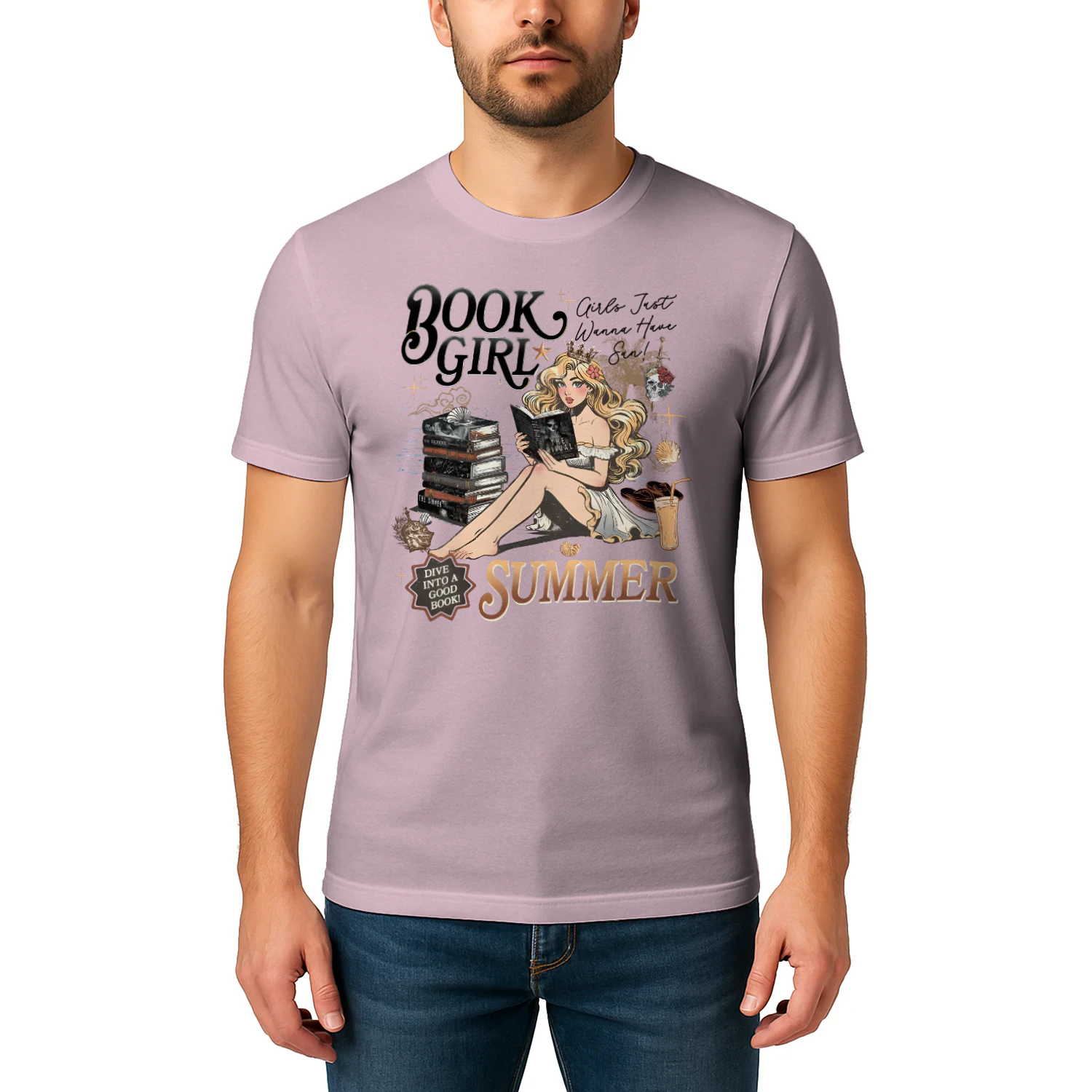 Book Girl Summer Heavy Cotton Light Colors T-shirt 2 Side, The Enemy Series Gildan Tee, Survival Horror Book Shirt, Book Lover Gifts