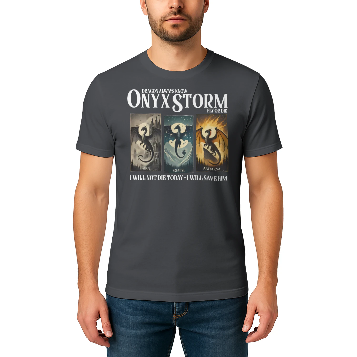 Onyx Storm Heavy Cotton Dark Colors T-shirt 1 Side, The Empyrean Series Gildan Tee, Fantasy Romance Book Shirt, Book Lover Gifts