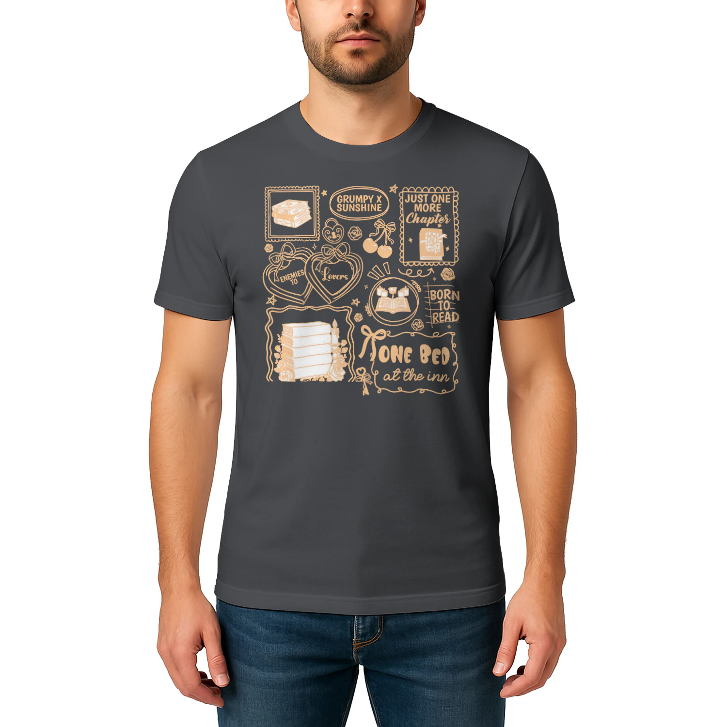 Enemies To Lovers Heavy Cotton Dark Colors T-shirt 1 Side, Book Lover Quotes Gildan Tee, Readers Club Shirt, Book Lover Gifts