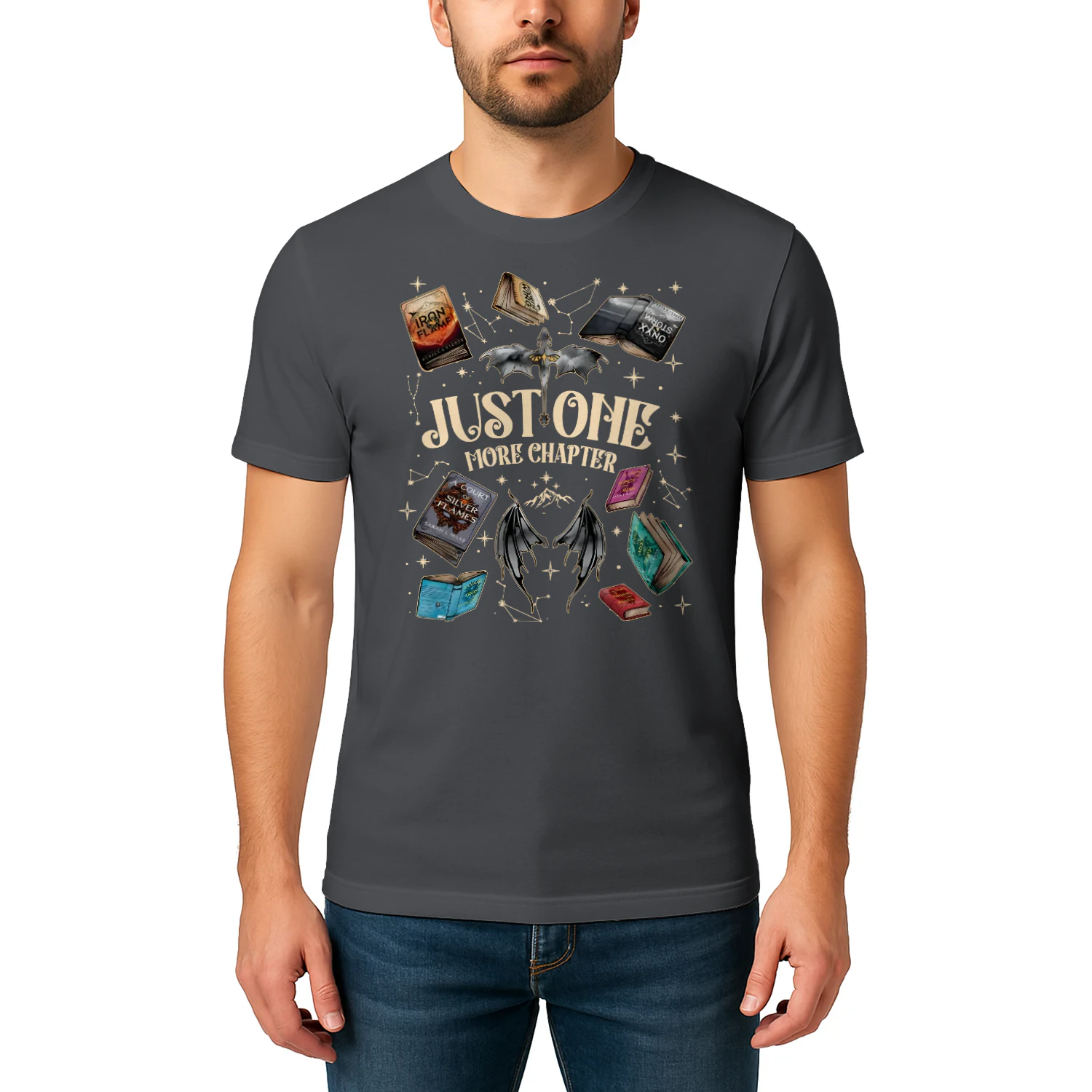 Just One More Chapter Heavy Cotton Dark Colors T-shirt 1 Side, Acotar Gildan Tee, Romantasy Shirt, Book Lover Gifts