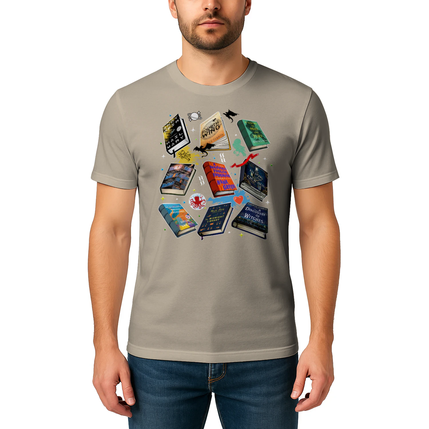Romantasy Book Heavy Cotton T-shirt 1 Side, Classic Literature Gildan Tee, Young Adult Book Shirt, Book Lover Gifts
