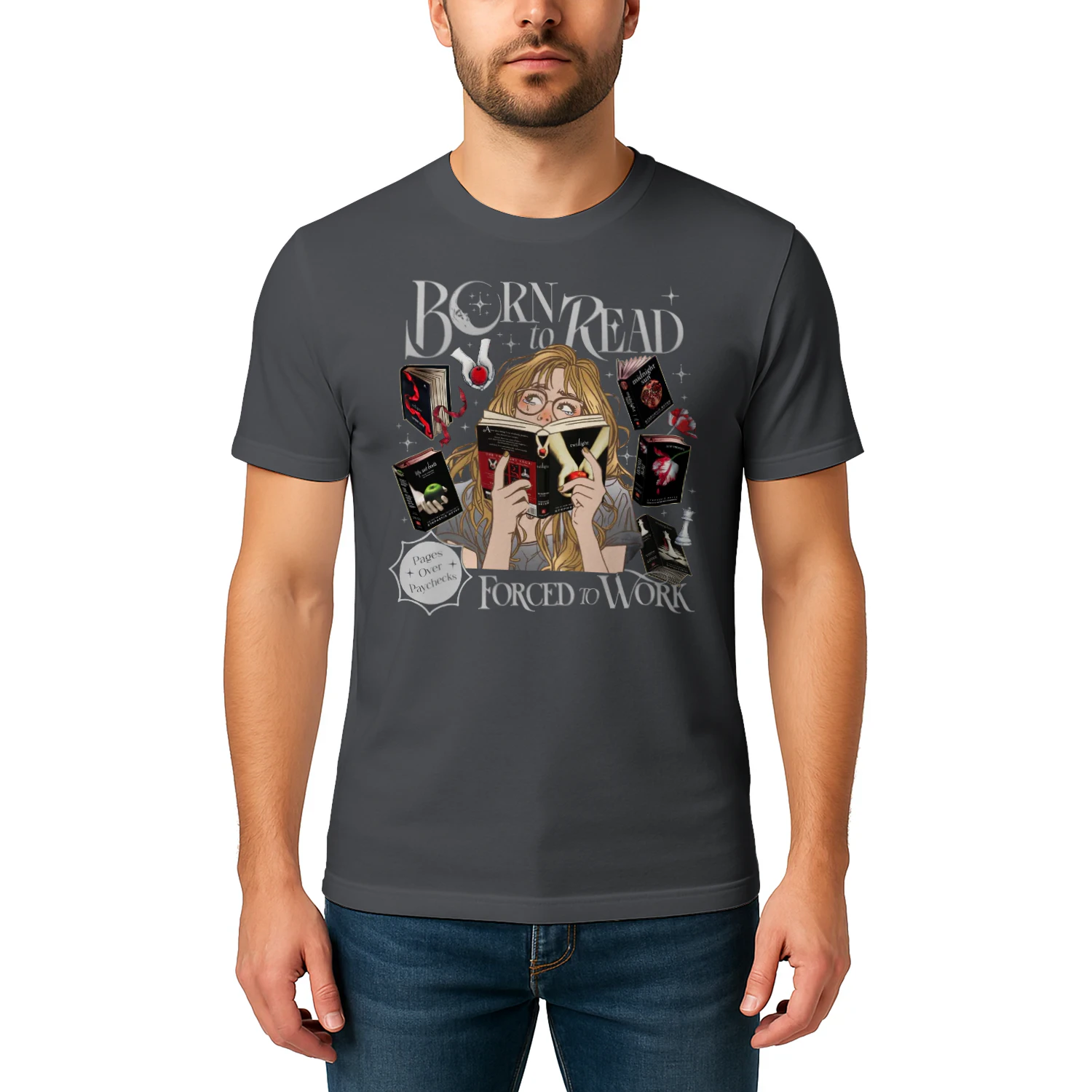 Twilight Series Heavy Cotton Dark Colors T-shirt 2 Side, Young Adult Gildan Tee, Fantasy Romance Book Shirt, Book Lover Gifts