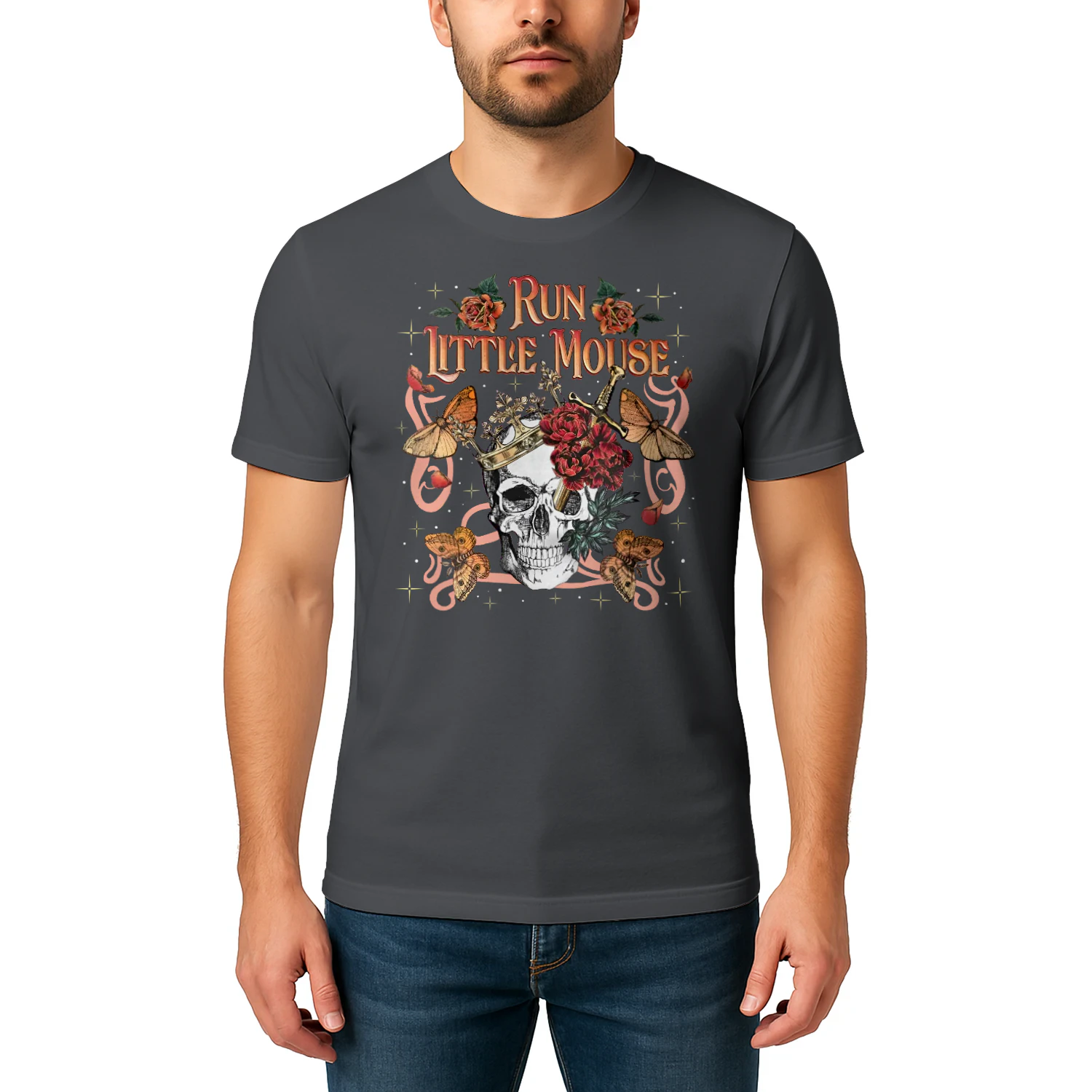Run, Little Mouse Heavy Cotton T-shirt 1 Side, Haunting Adeline Gildan Tee, Dark Romance Book Shirt, Book Lover Gifts