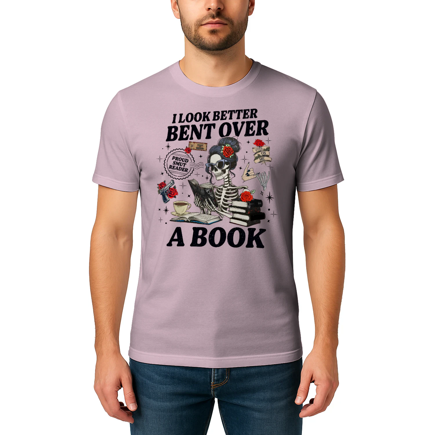 I Look Better Bent Over A Book Heavy Cotton Light Colors T-shirt 1 Side, Haunting Adeline Gildan Tee, Dark Romance Shirt, Book Lover Gifts