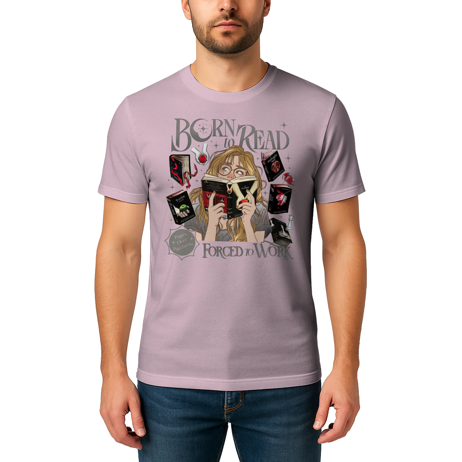 Twilight Series Heavy Cotton Light Colors T-shirt 2 Side, Young Adult Gildan Tee, Fantasy Romance Book Shirt, Book Lover Gifts