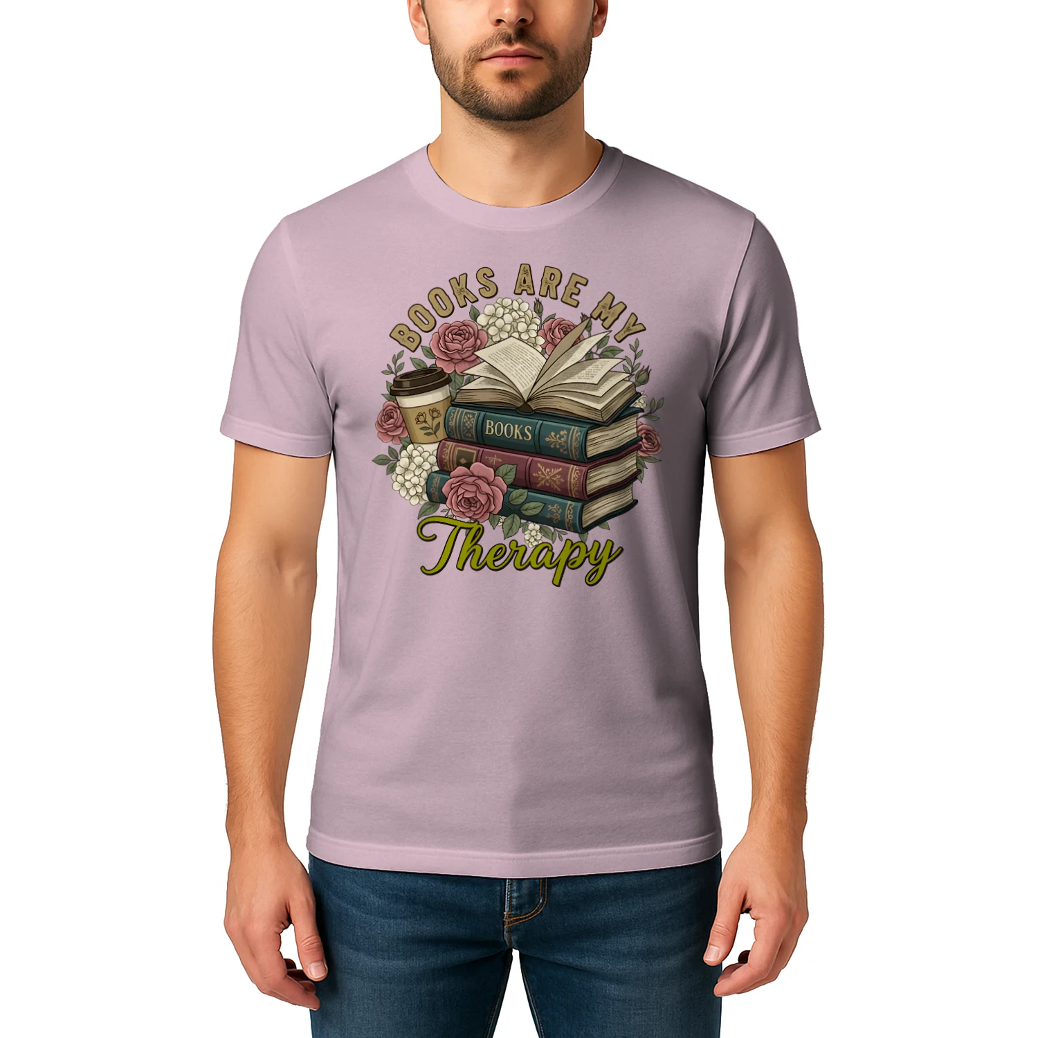 Book Are My Therapy V3 Heavy Cotton Light Colors T-shirt 1 Side, Book Club Gildan Tee, Readers Club Shirt, Book Lover Gifts