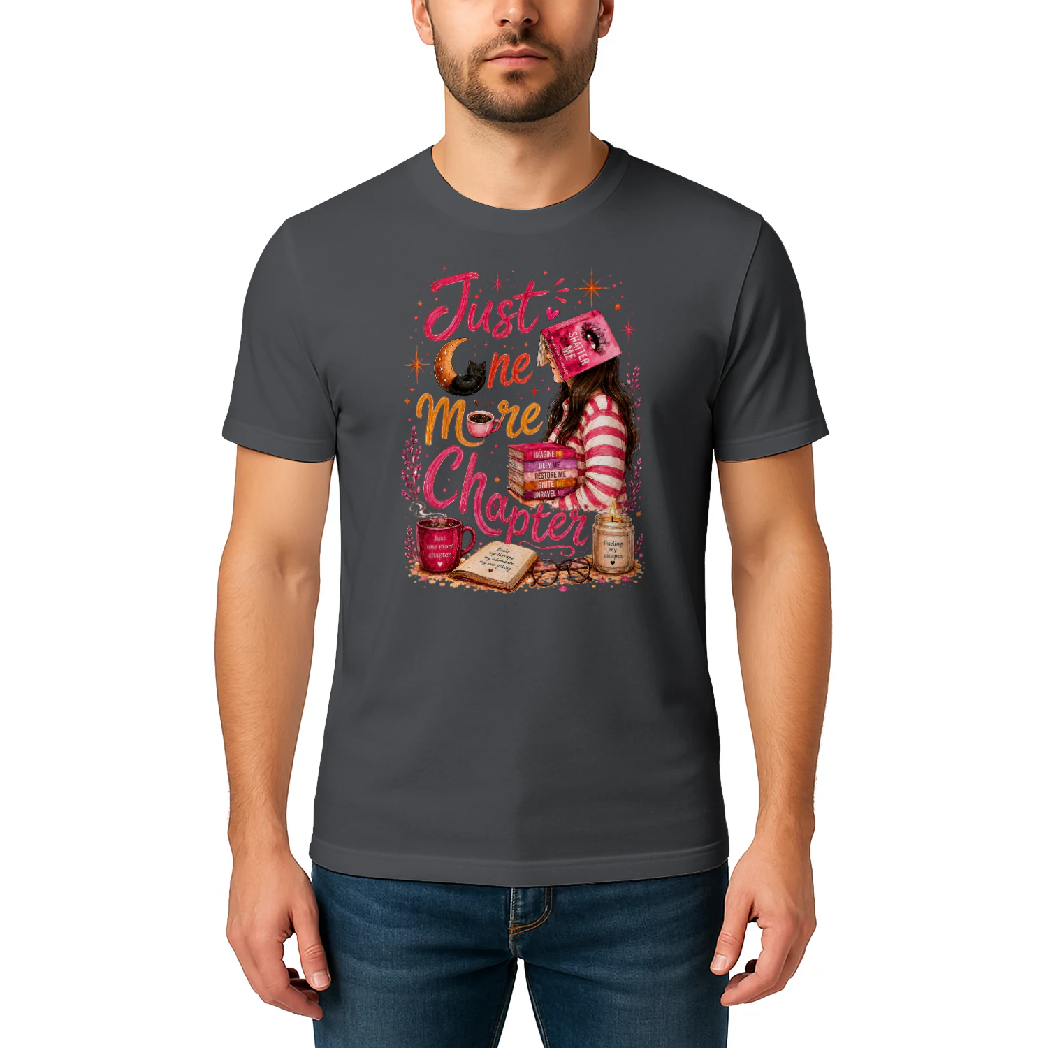 Just One More Chapter Heavy Cotton Dark Colors T-shirt 1 Side, Shatter Me Gildan Tee, Romantasy Shirt, Book Lover Gifts