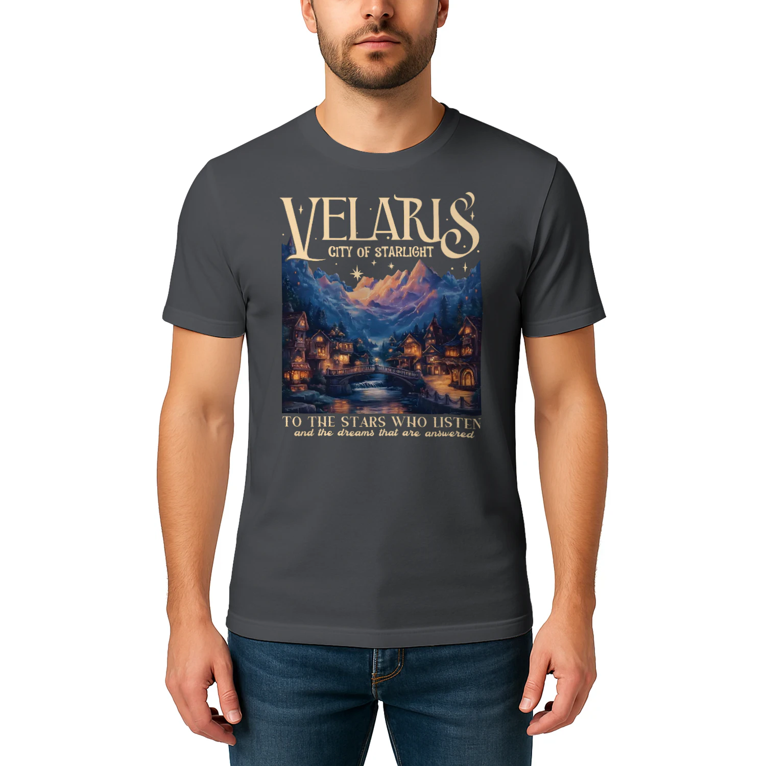 Velaris City Of Starlight Heavy Cotton Dark Colors T-shirt 1 Side, Acotar Series Gildan Tee, Fantasy Romance Book Shirt, Book Lover Gifts