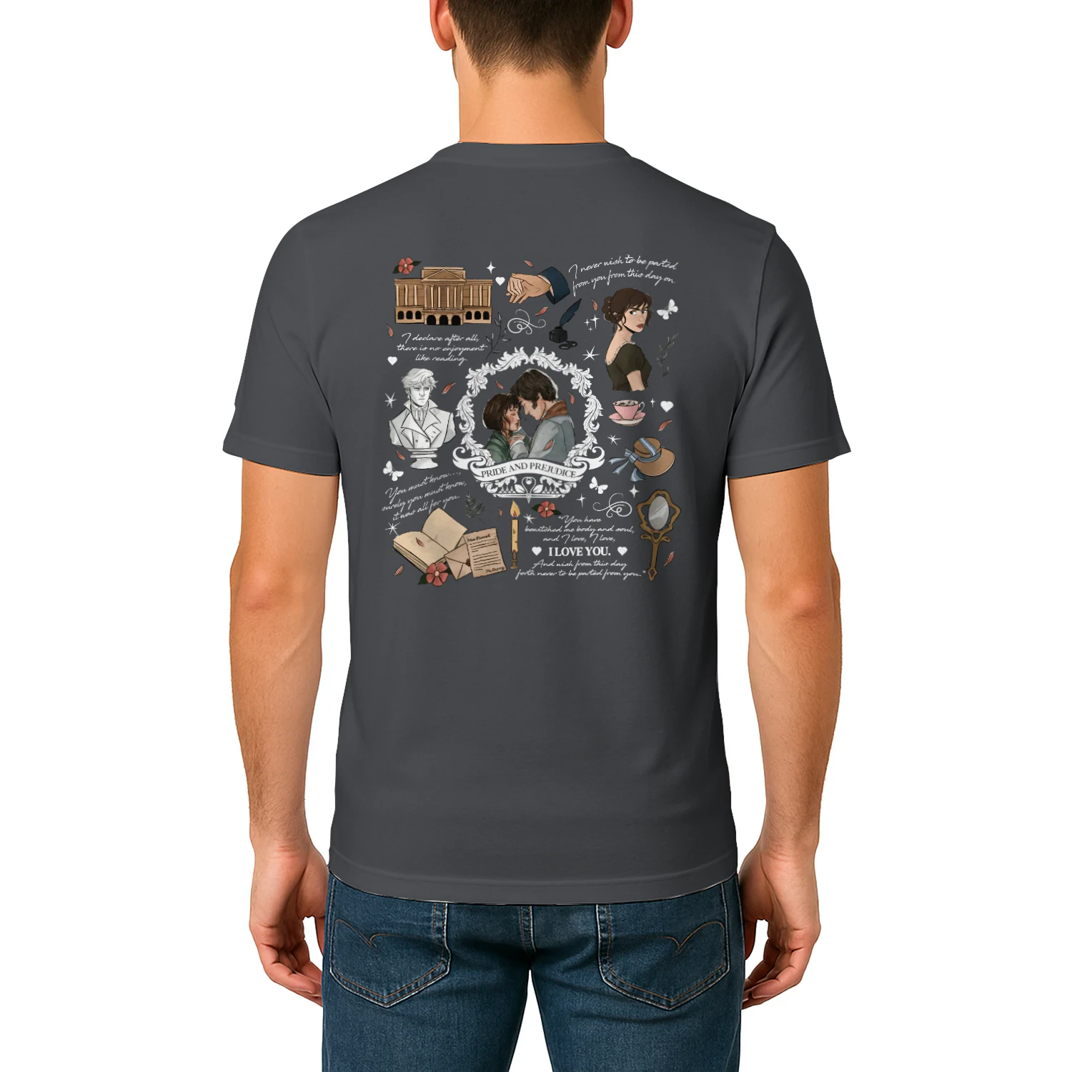 Pride & Prejudice Heavy Cotton T-Shirt 2 Side, Romance Tee, Classic Literature Shirt, Book Lover Gifts