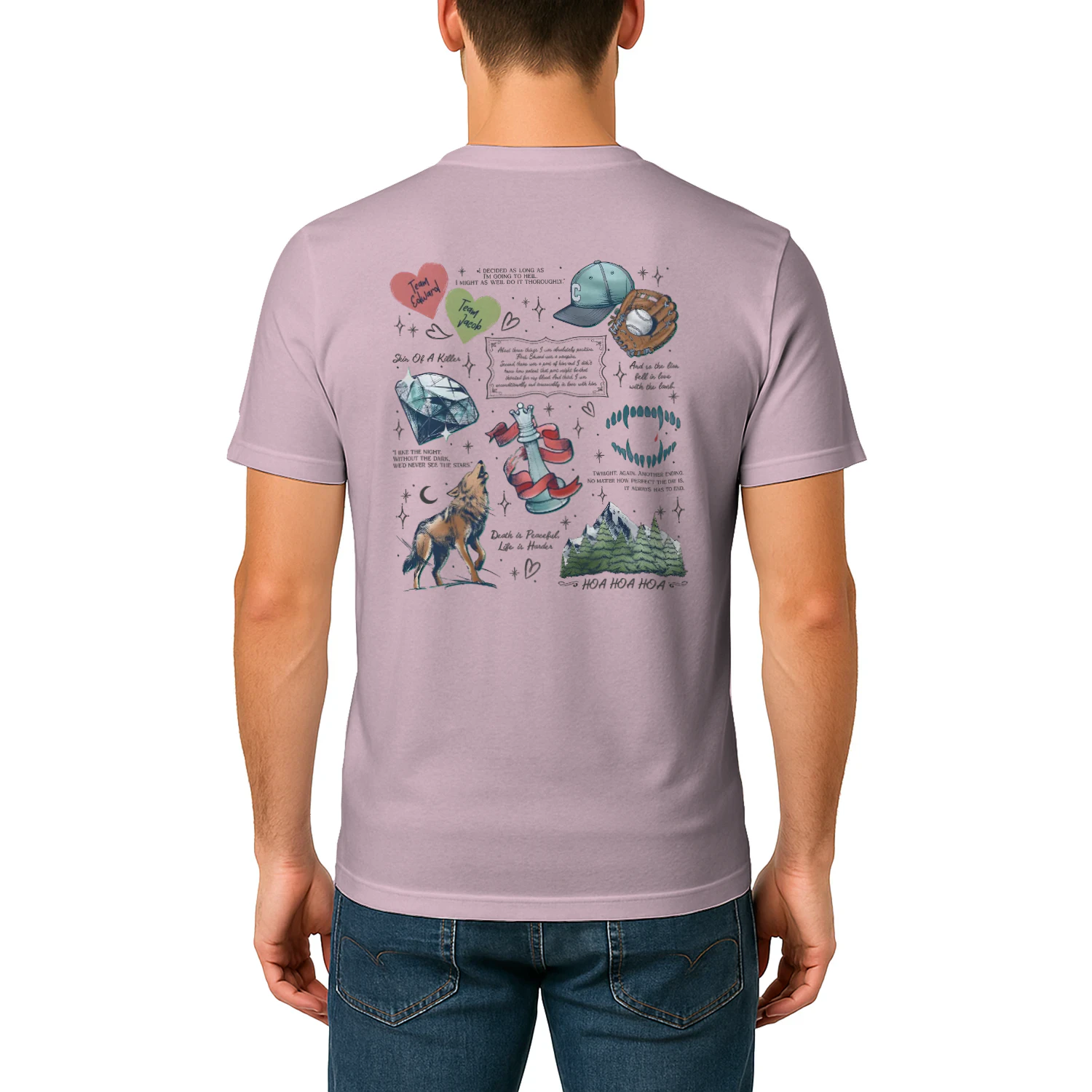 Twilight Series Heavy Cotton Light Colors T-shirt 2 Side, Young Adult Gildan Tee, Fantasy Romance Book Shirt, Book Lover Gifts