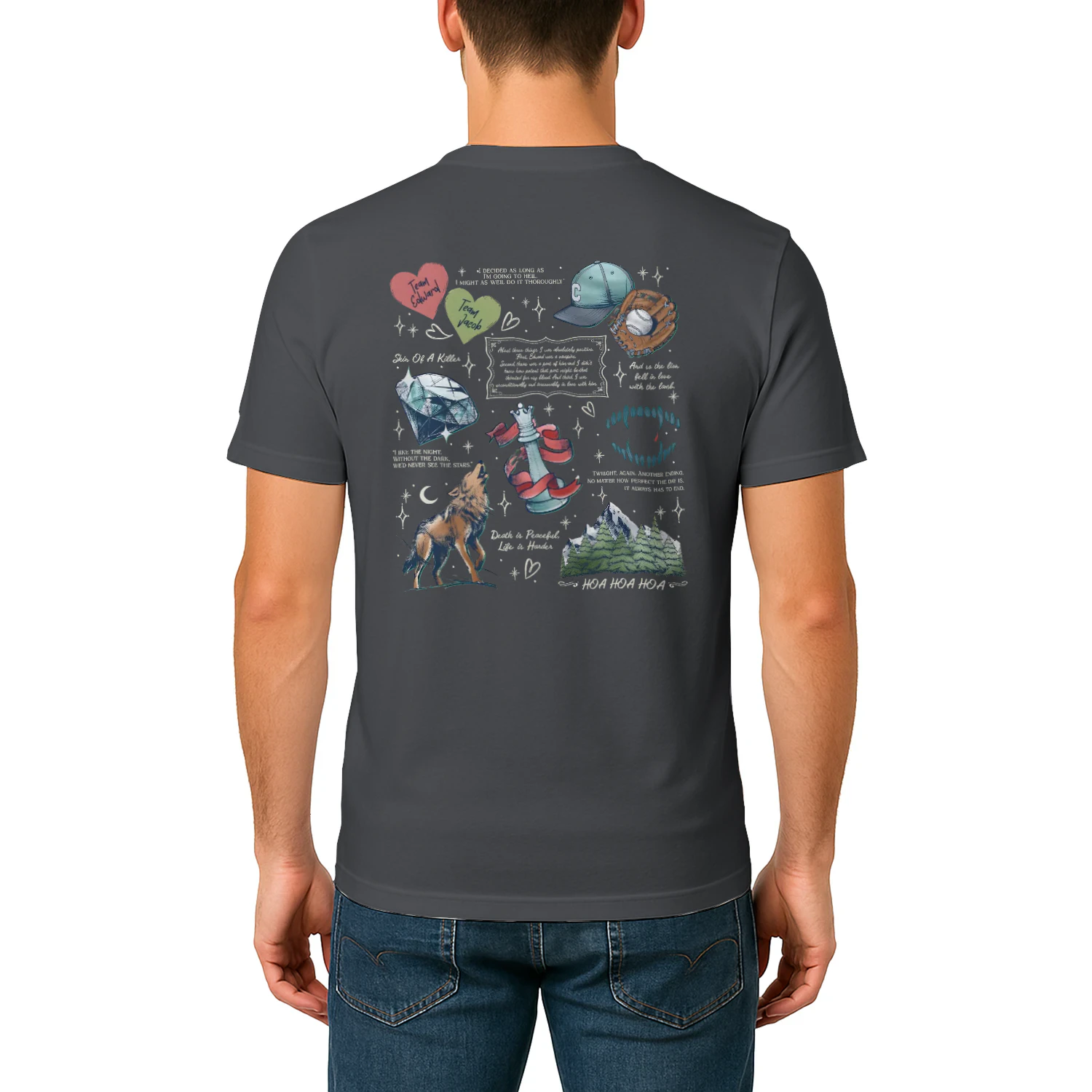 Twilight Series Heavy Cotton Dark Colors T-shirt 2 Side, Young Adult Gildan Tee, Fantasy Romance Book Shirt, Book Lover Gifts