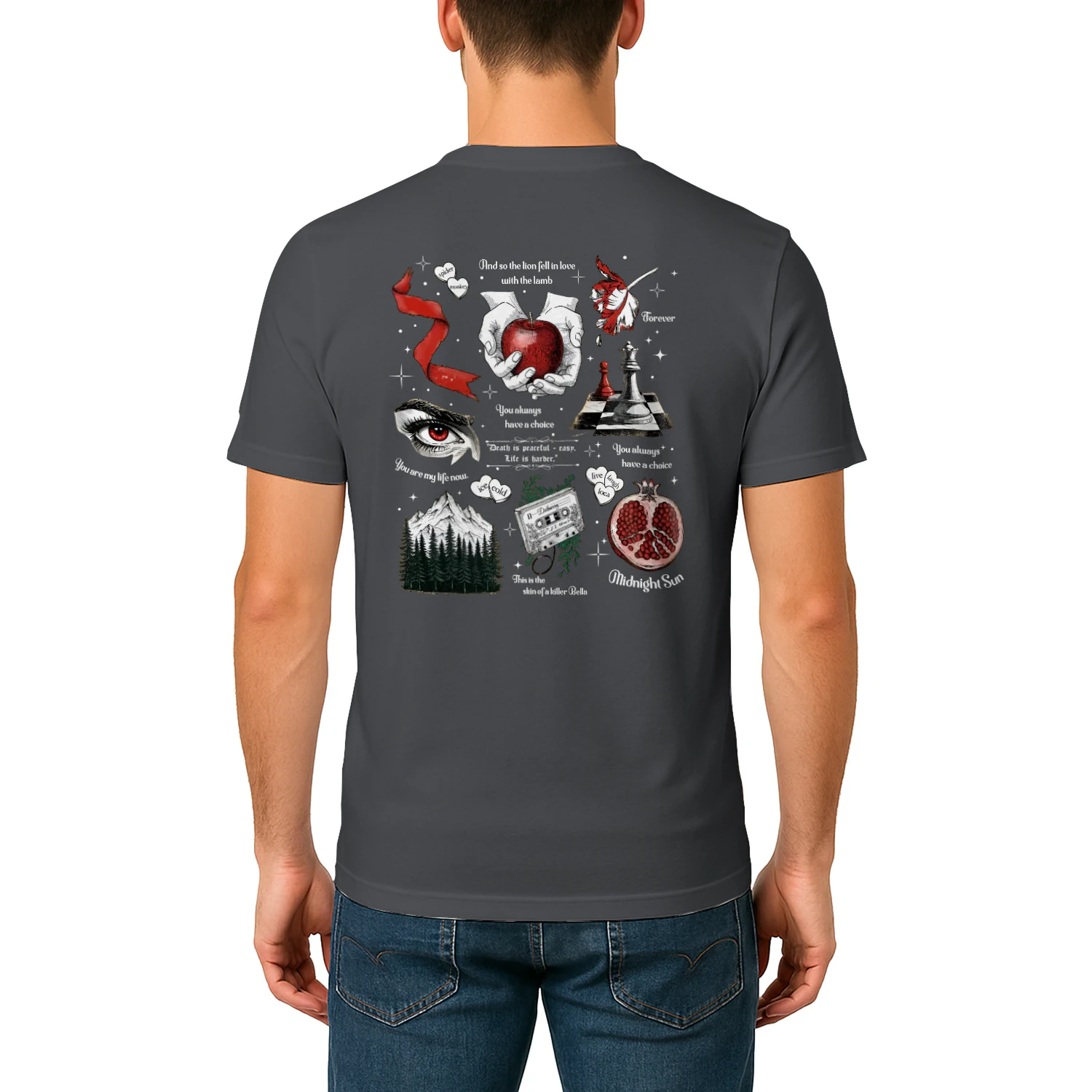 Twilight Series Heavy Cotton Dark Colors T-shirt 2 Side, Young Adult Gildan Tee, Fantasy Romance Book Shirt, Book Lover Gifts