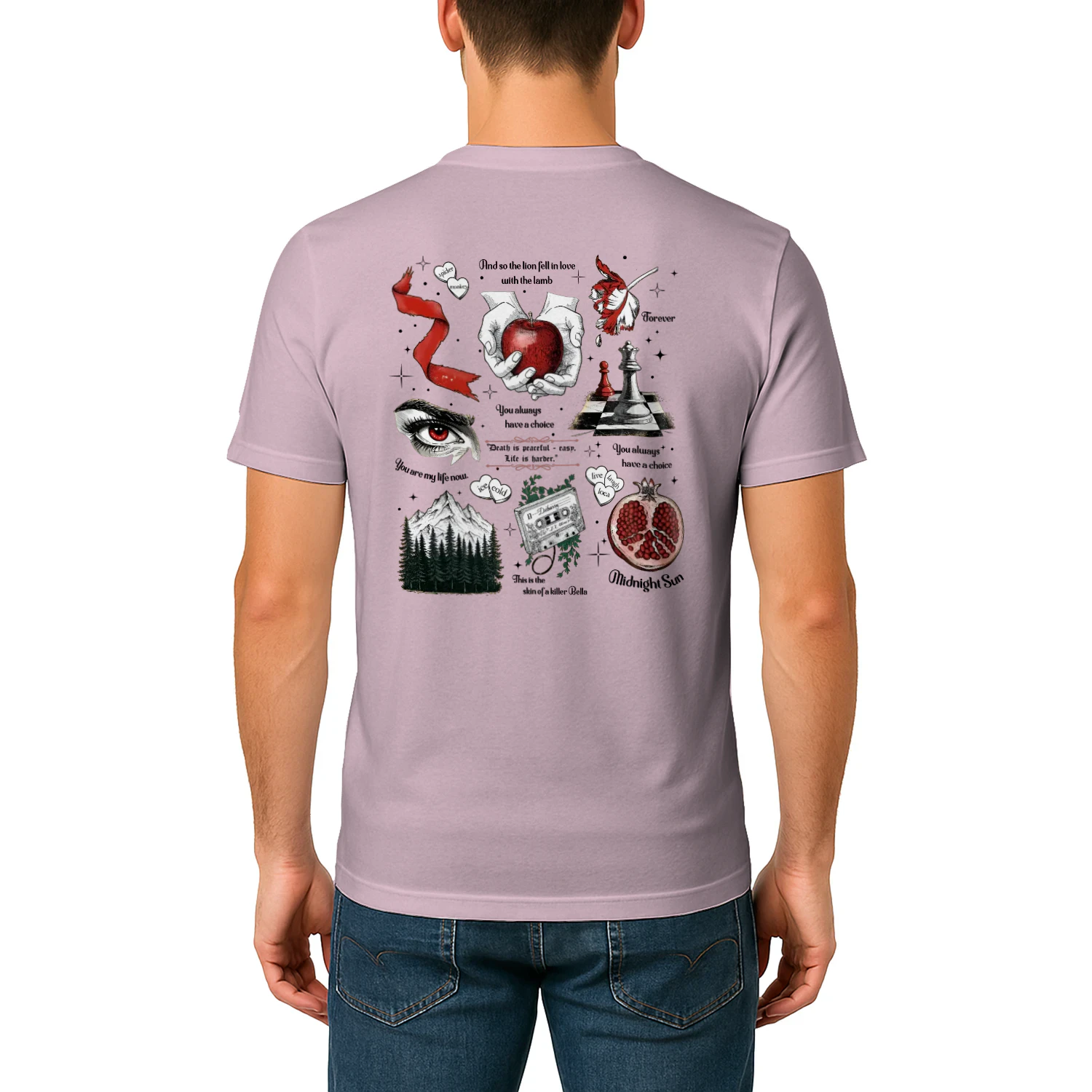 Twilight Series Heavy Cotton Light Colors T-shirt 2 Side, Young Adult Gildan Tee, Fantasy Romance Book Shirt, Book Lover Gifts