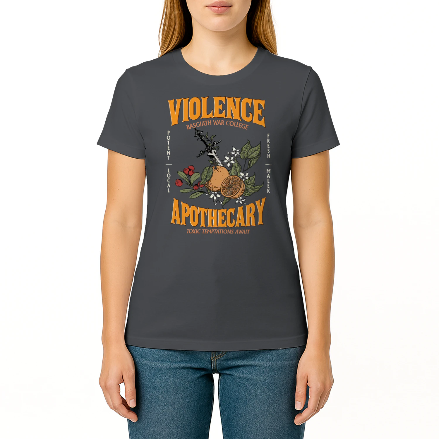 Violence Apothecary Heavy Cotton Dark Colors T-shirt 1 Side, The Apothecary Diaries Gildan Tee, Historical Fiction Book Shirt, Book Lover Gifts