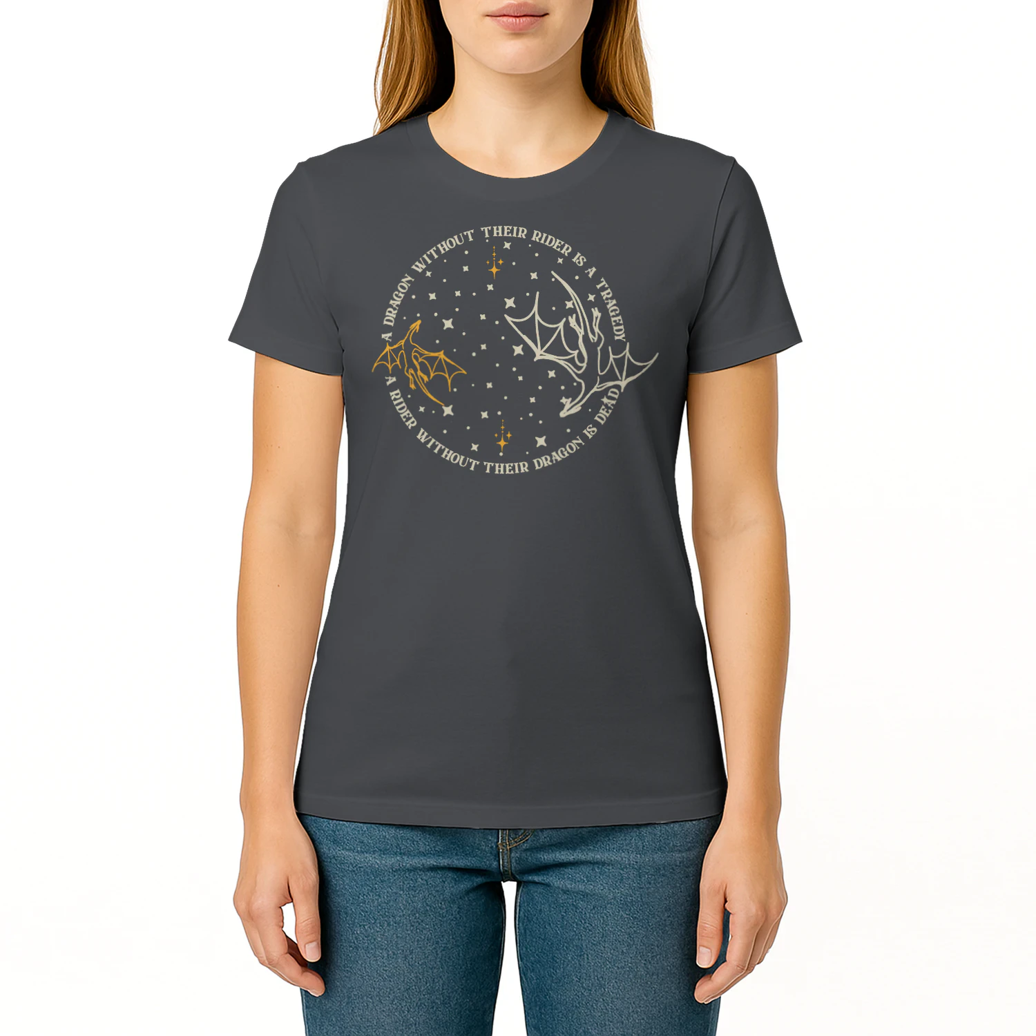 Fourth Wing Dragon Heavy Cotton Dark Colors T-shirt 2 Side, The Empyrean Series Gildan Tee, Fantasy Romance Book Shirt, Book Lover Gifts
