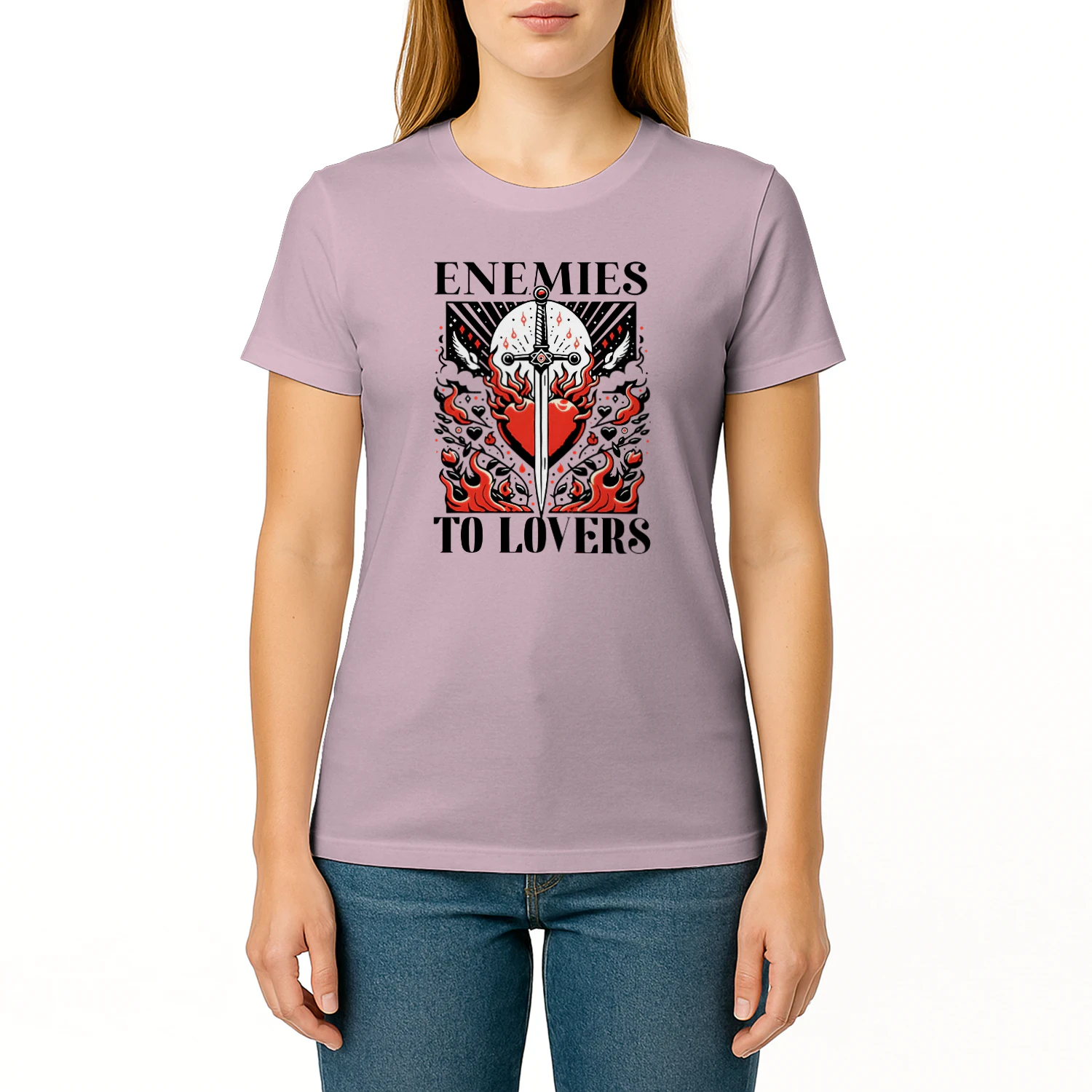 Enemies To Lovers Heavy Cotton Light Colors T-shirt 1 Side, Book Club Gildan Tee, Readers Club Shirt, Book Lover Gifts