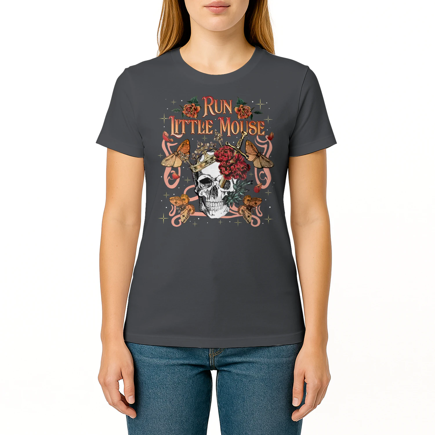 Run, Little Mouse Heavy Cotton T-shirt 1 Side, Haunting Adeline Gildan Tee, Dark Romance Book Shirt, Book Lover Gifts