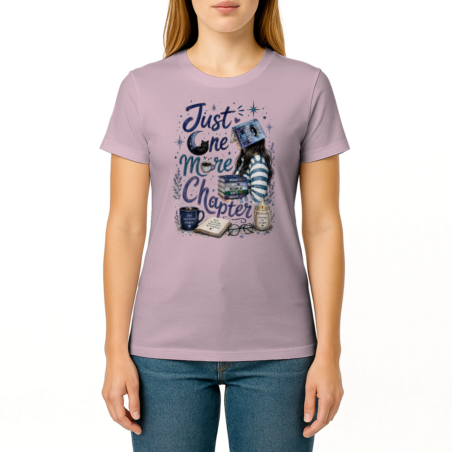 Just One More Chapter Heavy Cotton Light Colors T-shirt 1 Side, Shatter Me Gildan Tee, Romantasy Shirt, Book Lover Gifts