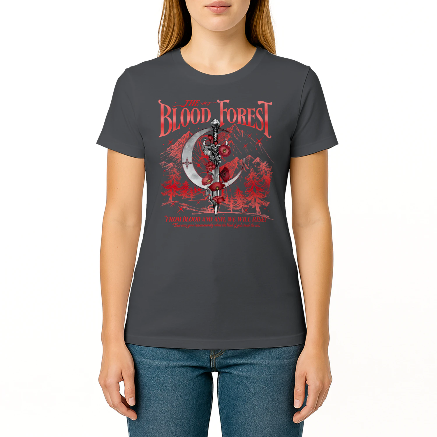 The Blood Forest Heavy Cotton Dark Colors T-shirt 2 Side, From Blood and Ash Gildan Tee, Romantasy Readers Shirt, Book Lover Gifts