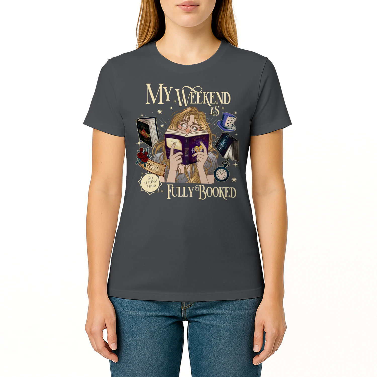 My Weekend Is Fully Booked Heavy Cotton Dark Colors T-shirt 2 Side, Caraval Series Gildan Tee, Young Adult Book Shirt, Book Lover Gifts