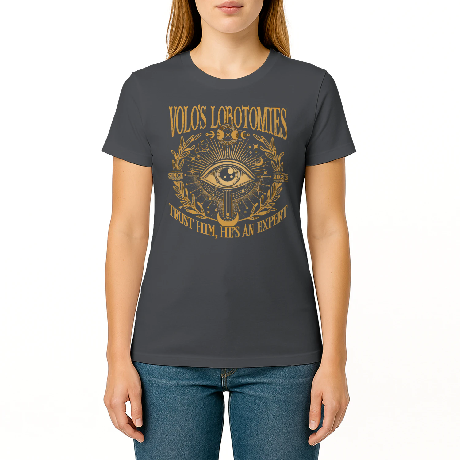 Volo’s Lobotomies Heavy Cotton Dark Colors T-shirt 1 Side, High Fantasy Gildan Tee, Tabletop RPG Lore Shirt, Book Lover Gifts