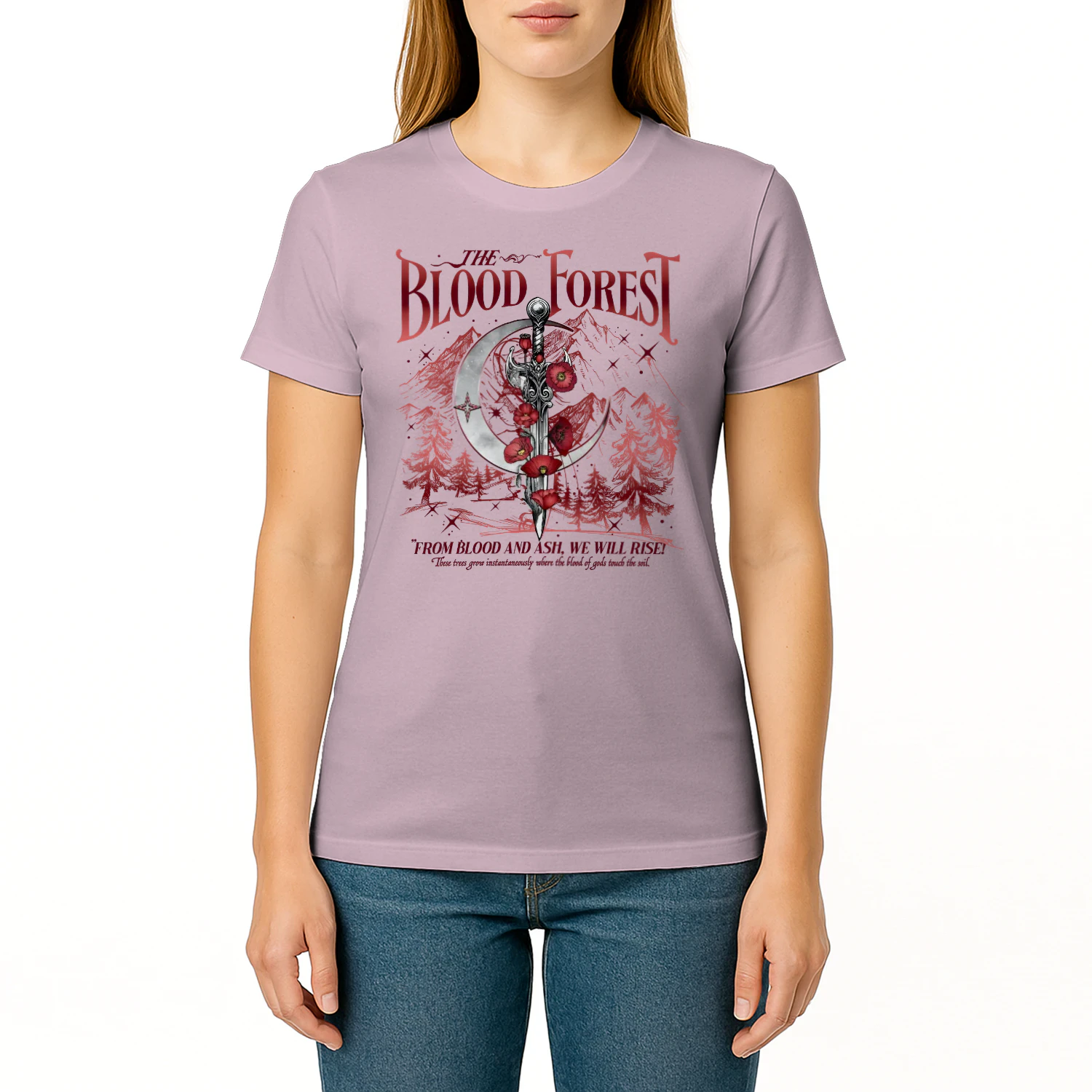 The Blood Forest Heavy Cotton Light Colors T-shirt 2 Side, From Blood and Ash Gildan Tee, Romantasy Readers Shirt, Book Lover Gifts