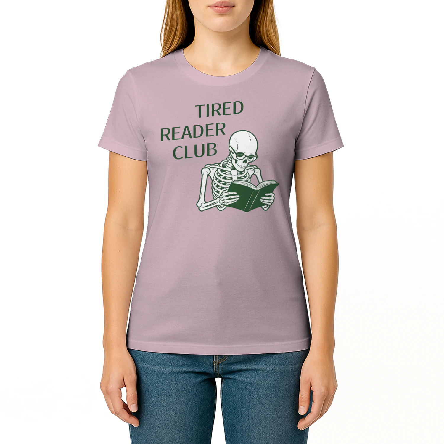 Tired Reader Club Heavy Cotton Light Colors T-shirt 1 Side, Book Club Gildan Tee, Readers Club Shirt, Book Lover Gifts