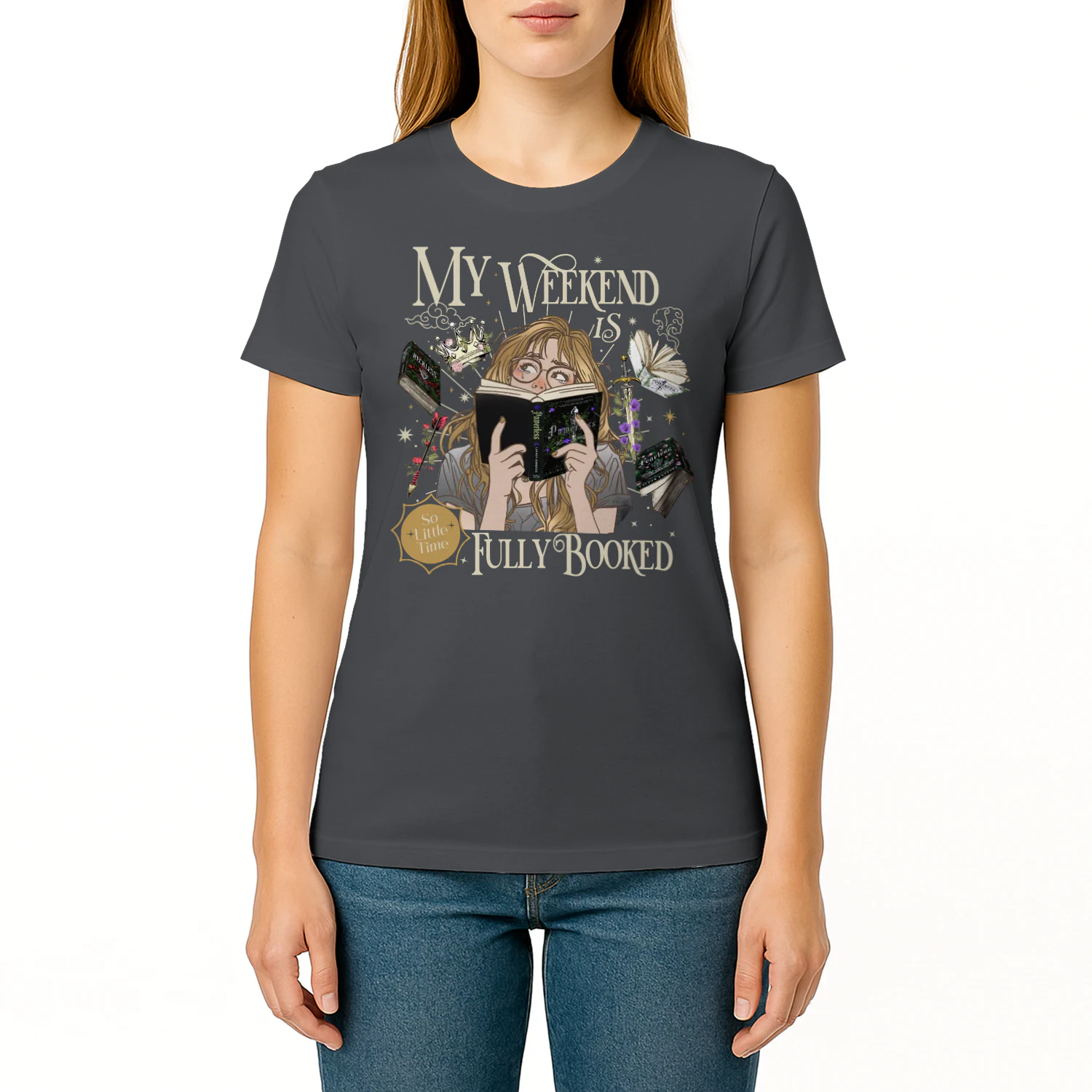 My Weekend Is Fully Booked Heavy Cotton Dark Colors T-shirt 2 Side, Fearless The Powerless Trilogy Gildan Tee, Young Adult Book Shirt, Book Lover Gifts