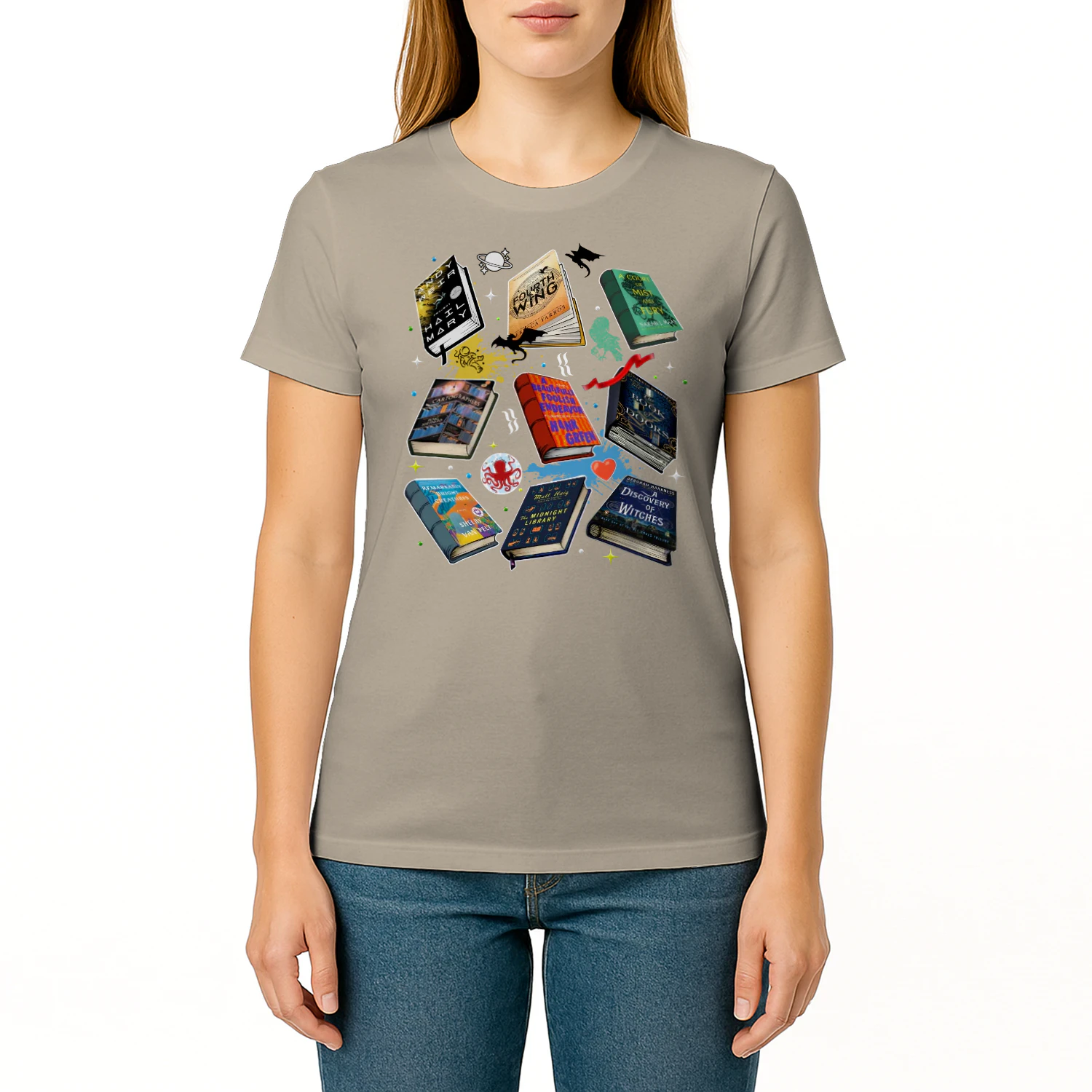 Romantasy Book Heavy Cotton T-shirt 1 Side, Classic Literature Gildan Tee, Young Adult Book Shirt, Book Lover Gifts