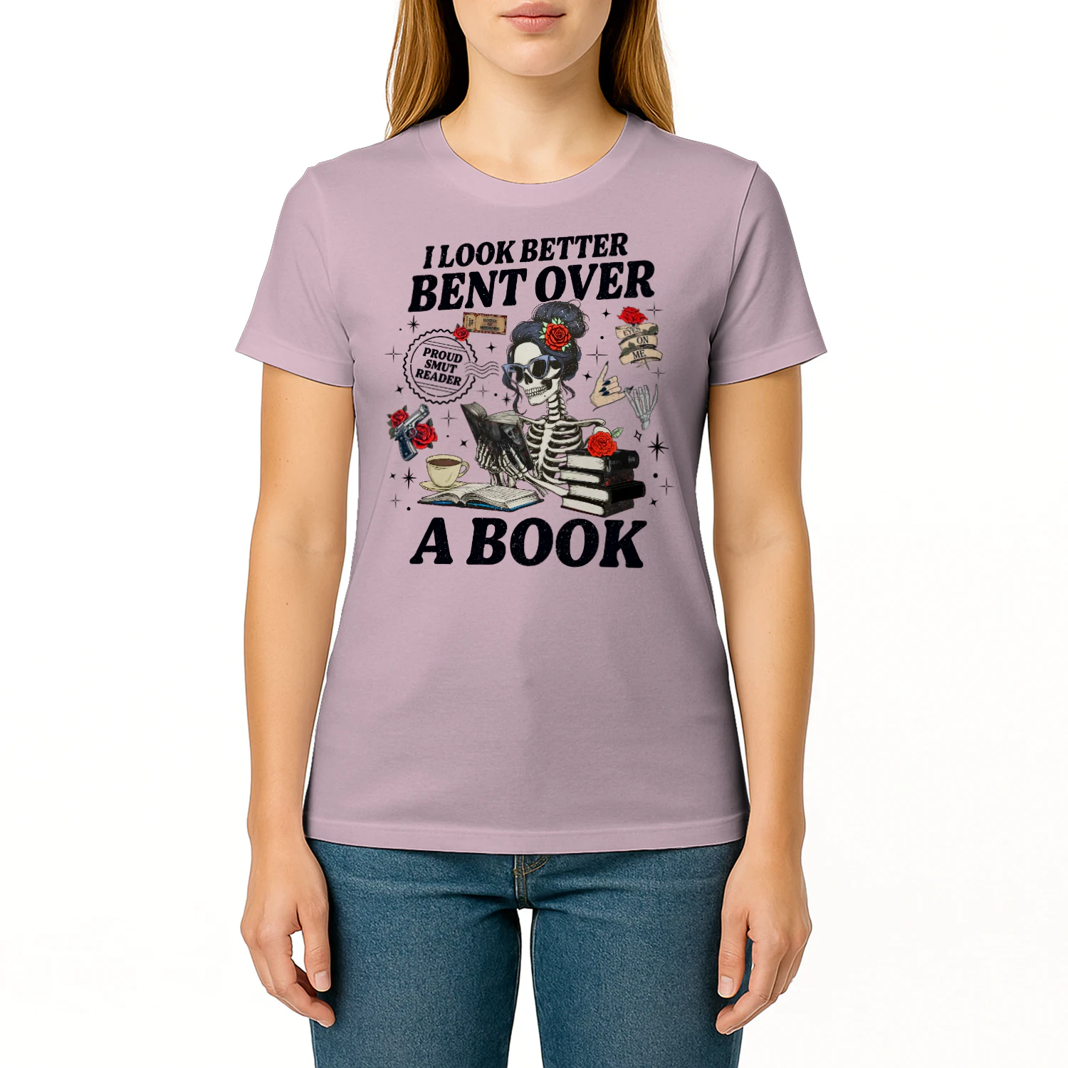 I Look Better Bent Over A Book Heavy Cotton Light Colors T-shirt 1 Side, Haunting Adeline Gildan Tee, Dark Romance Shirt, Book Lover Gifts