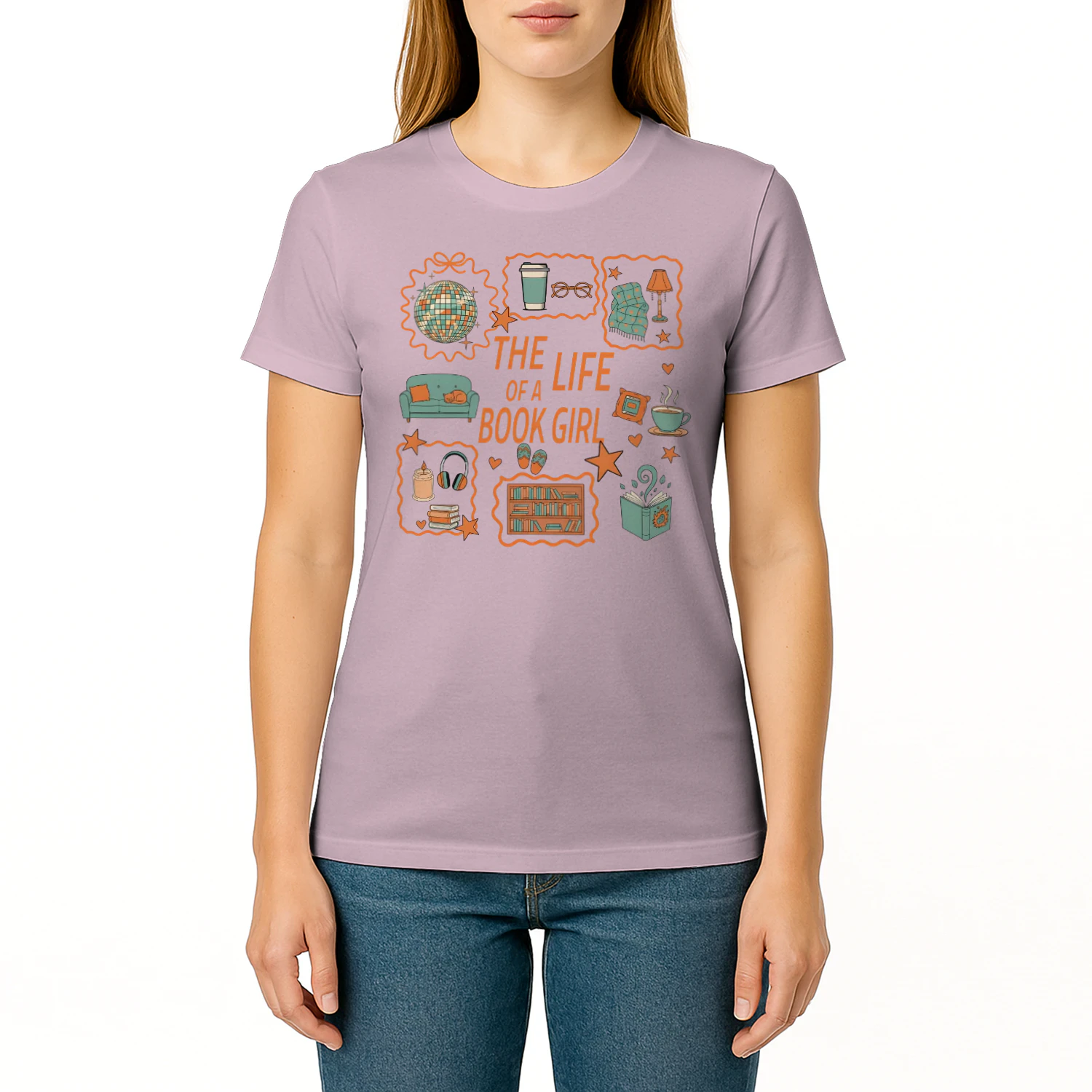 The Life Of A Book Girl Heavy Cotton Light Colors T-shirt 1 Side, World Tour Book Club Gildan Tee, Readers Club Shirt, Book Lover Gifts