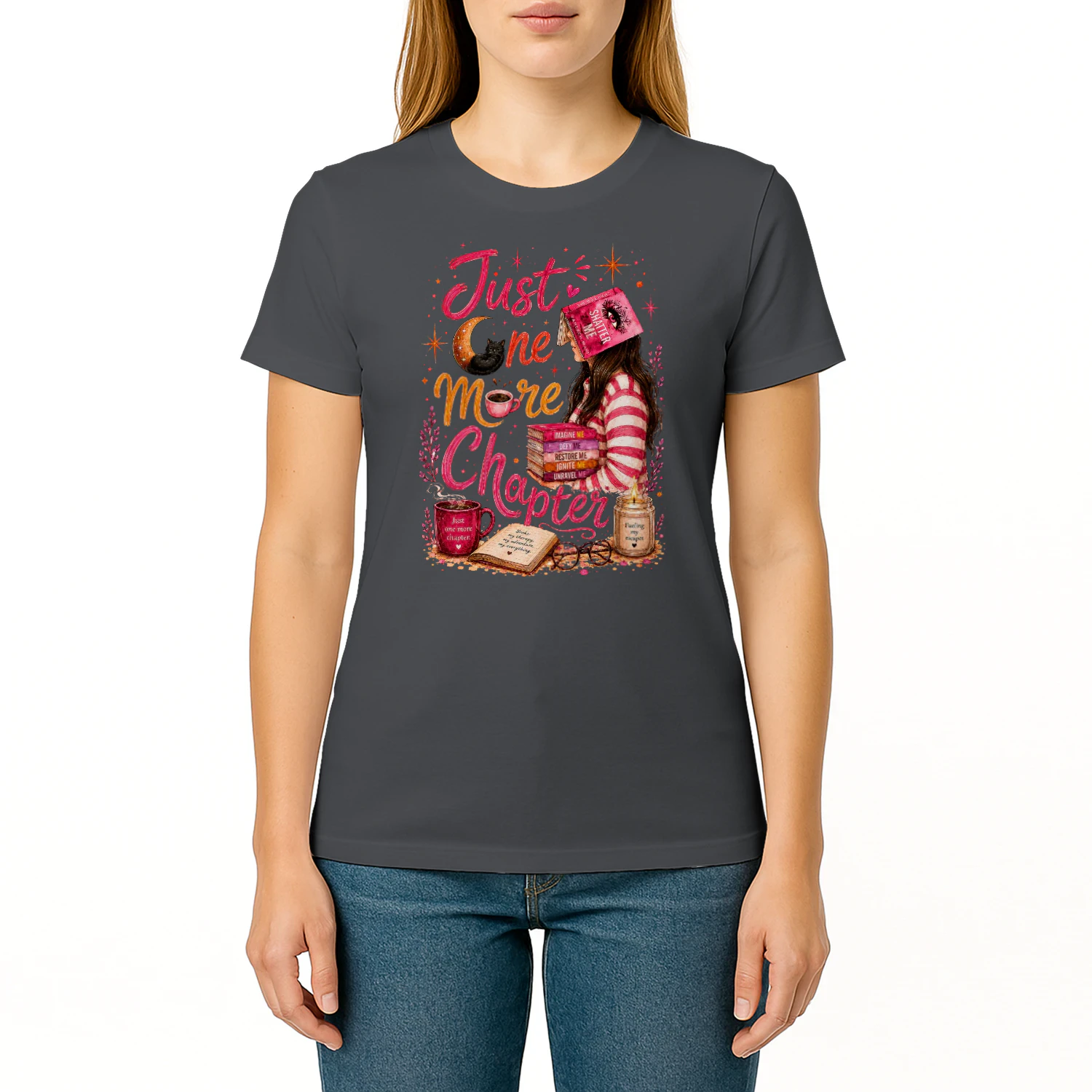 Just One More Chapter Heavy Cotton Dark Colors T-shirt 1 Side, Shatter Me Gildan Tee, Romantasy Shirt, Book Lover Gifts