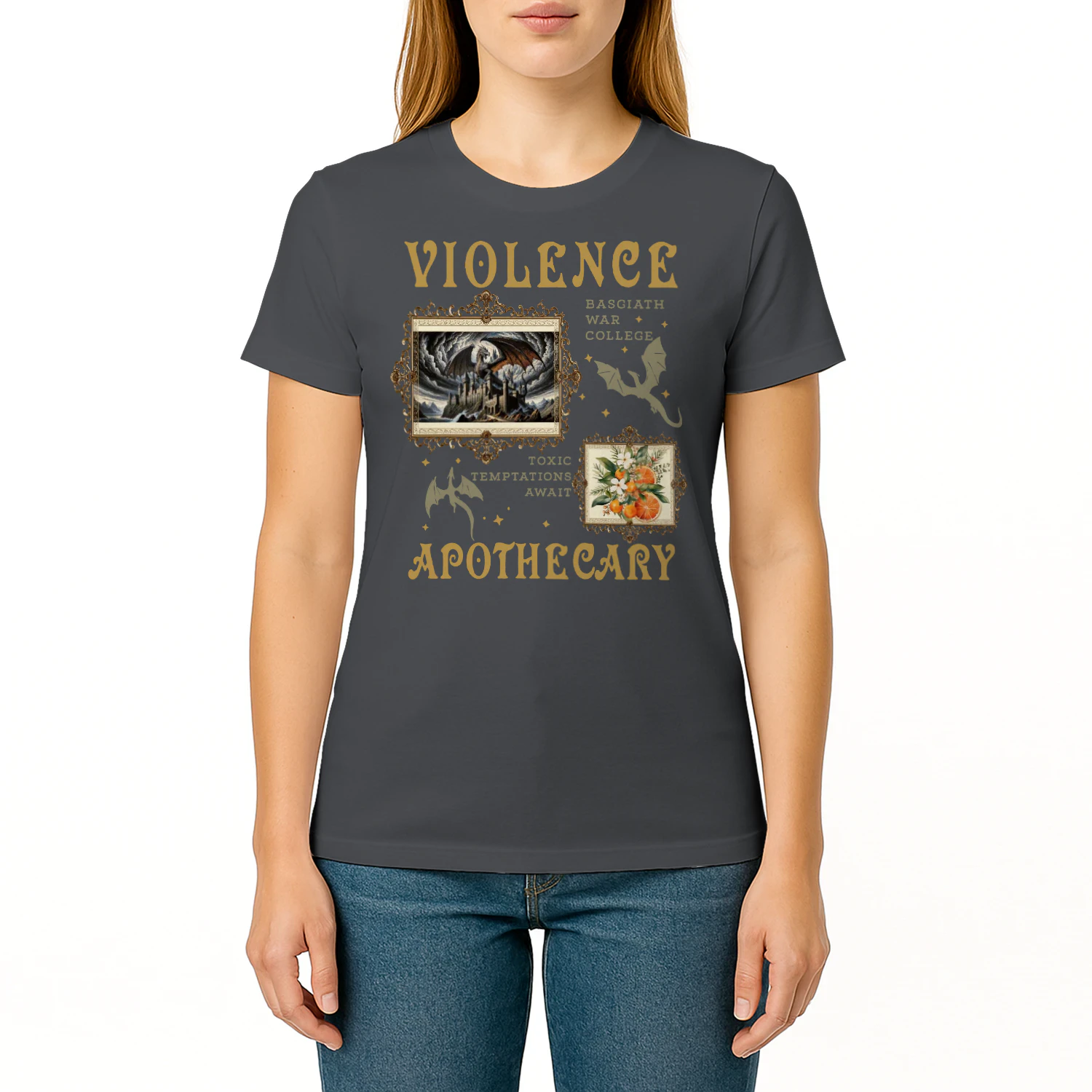 Violence Apothecary Heavy Cotton Dark Colors T-shirt 1 Side, The Apothecary Diaries Gildan Tee, Historical Fiction Book Shirt, Book Lover Gifts
