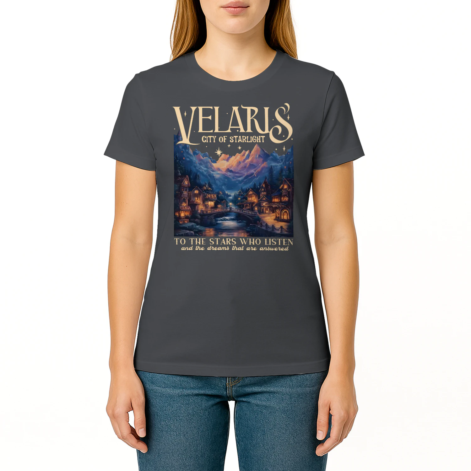 Velaris City Of Starlight Heavy Cotton Dark Colors T-shirt 1 Side, Acotar Series Gildan Tee, Fantasy Romance Book Shirt, Book Lover Gifts