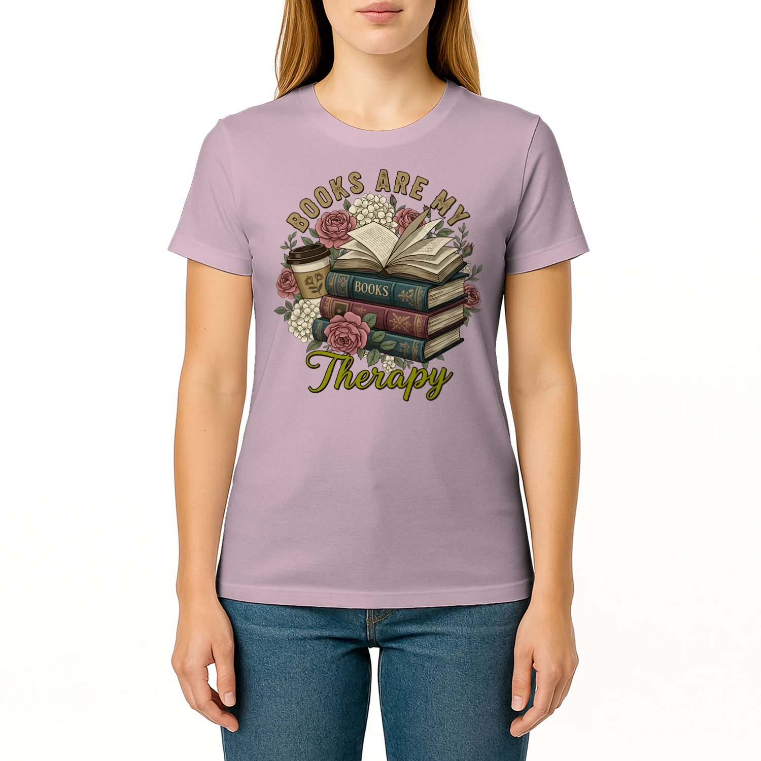 Book Are My Therapy Heavy Cotton Light Colors T-shirt 1 Side, Book Club Gildan Tee, Readers Club Shirt, Book Lover Gifts