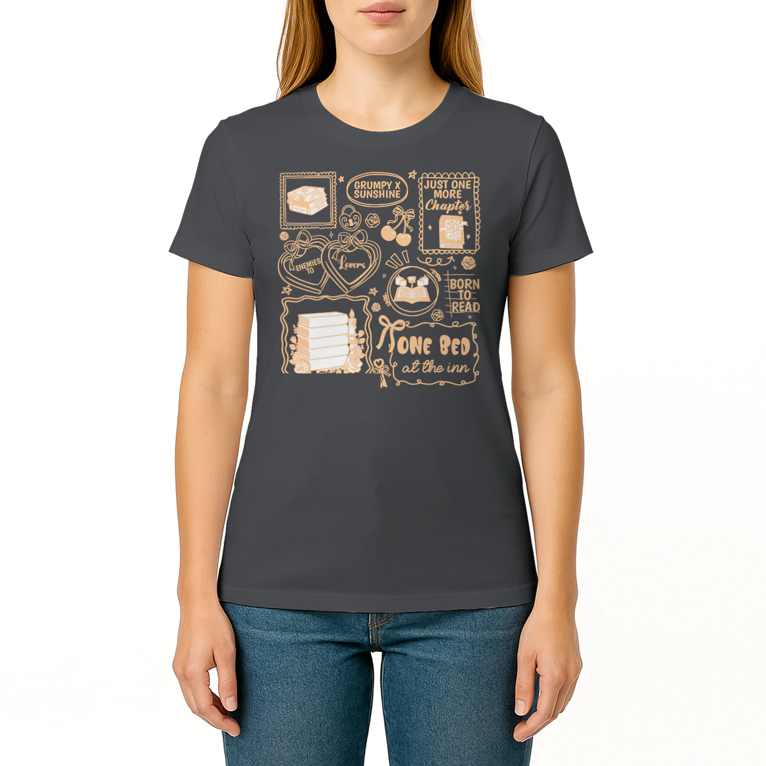 Enemies To Lovers Heavy Cotton Dark Colors T-shirt 1 Side, Book Lover Quotes Gildan Tee, Readers Club Shirt, Book Lover Gifts