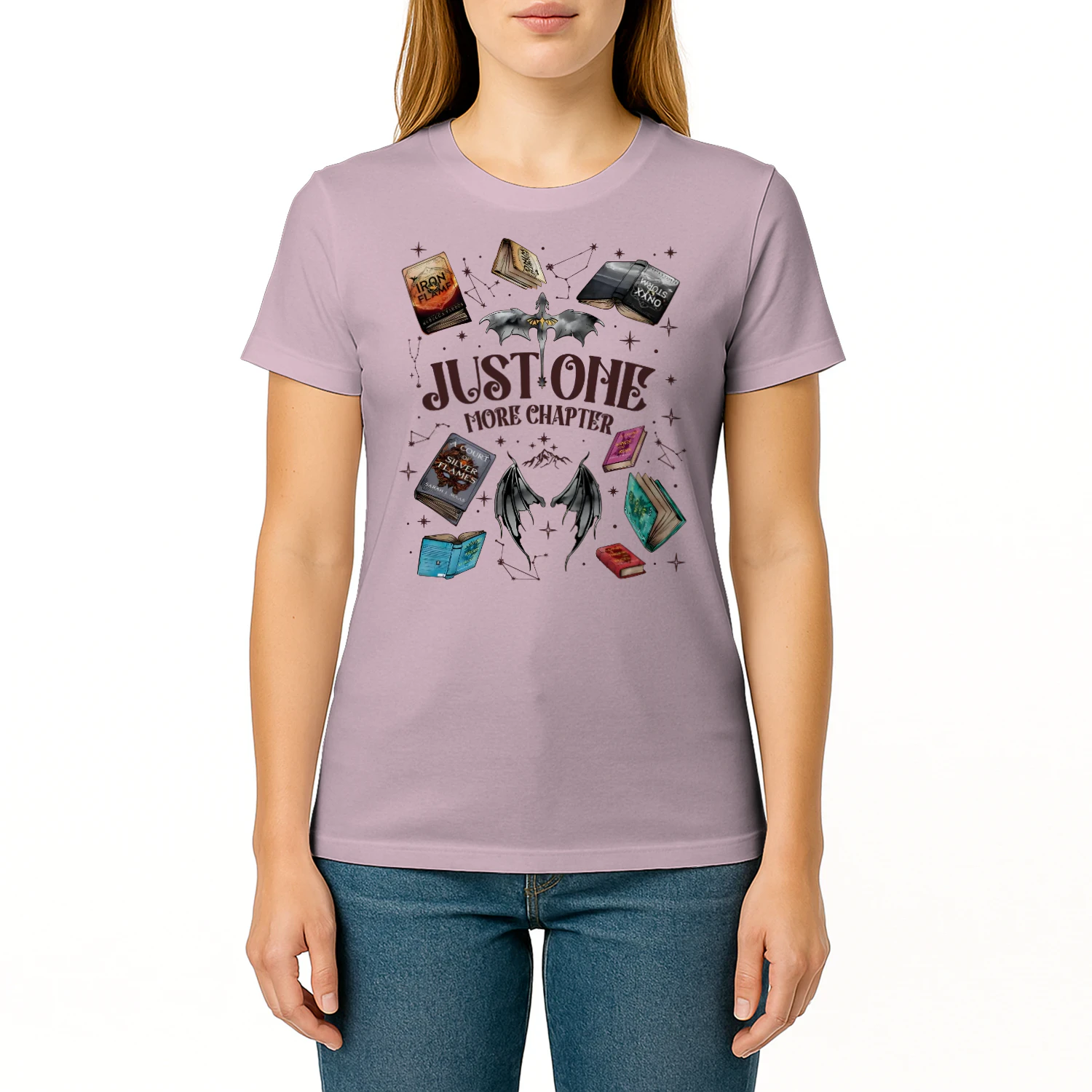 Just One More Chapter Heavy Cotton Light Colors T-shirt 1 Side, Acotar Gildan Tee, Romantasy Shirt, Book Lover Gifts