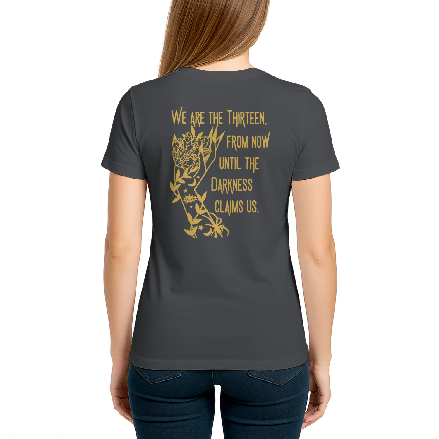 Abraxos Flower Heavy Cotton Dark Colors T-shirt 2 Side, Throne of Glass Gildan Tee, Epic High Fantasy Book Shirt, Book Lover Gifts