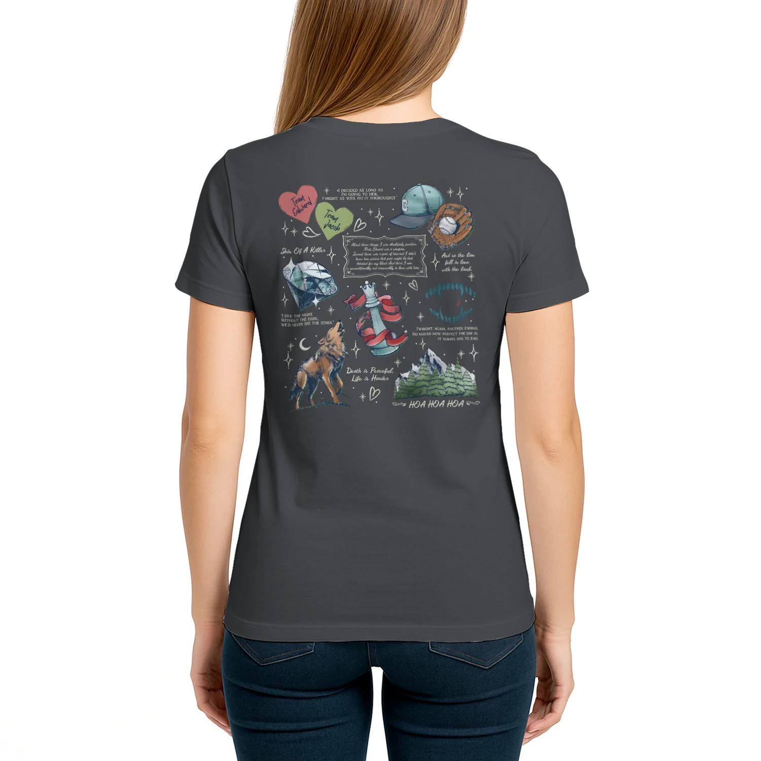 Twilight Series Heavy Cotton Dark Colors T-shirt 2 Side, Young Adult Gildan Tee, Fantasy Romance Book Shirt, Book Lover Gifts