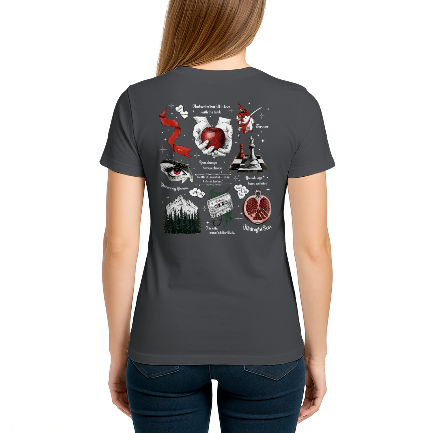 Twilight Series Heavy Cotton Dark Colors T-shirt 2 Side, Young Adult Gildan Tee, Fantasy Romance Book Shirt, Book Lover Gifts
