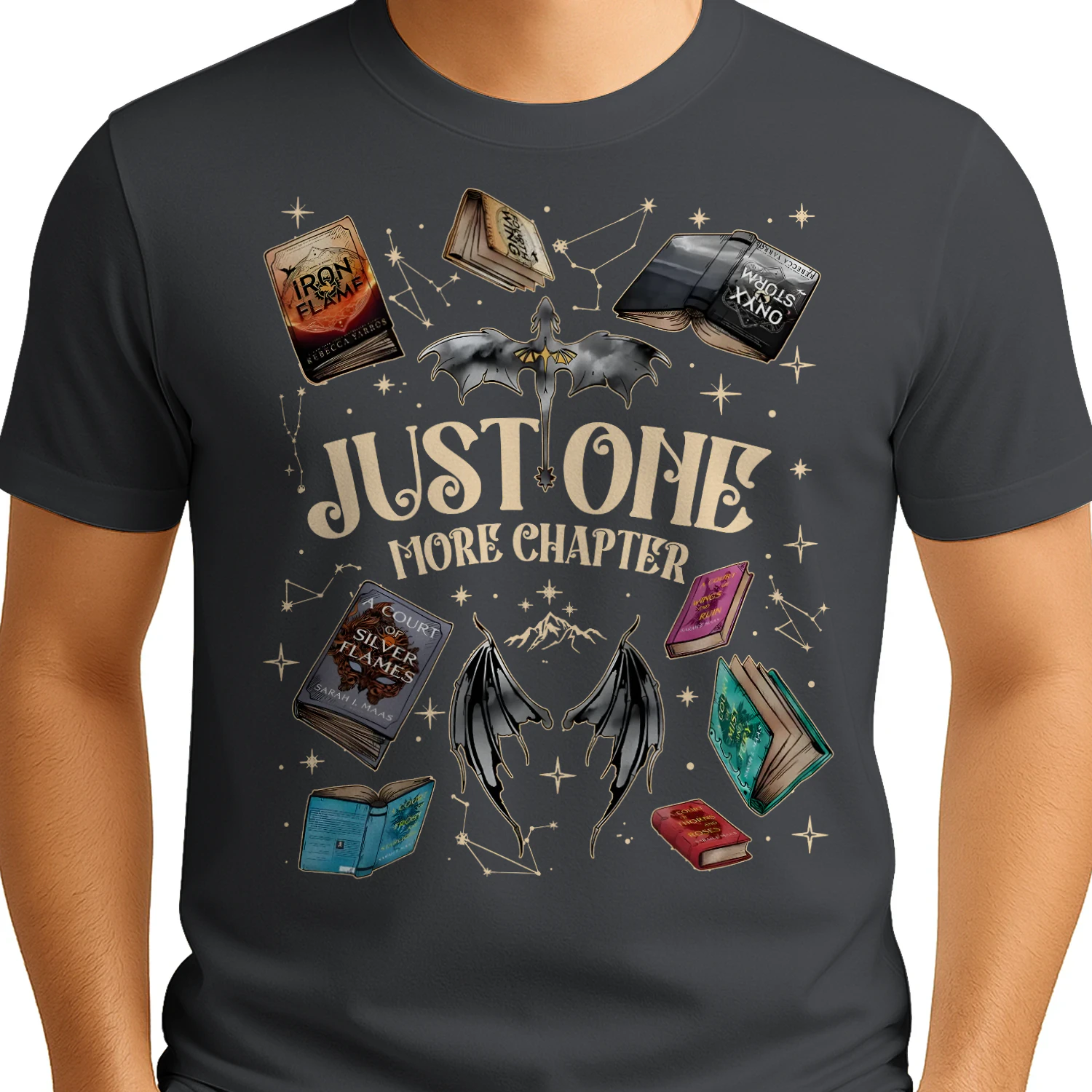 Just One More Chapter Heavy Cotton Dark Colors T-shirt 1 Side, Acotar Gildan Tee, Romantasy Shirt, Book Lover Gifts