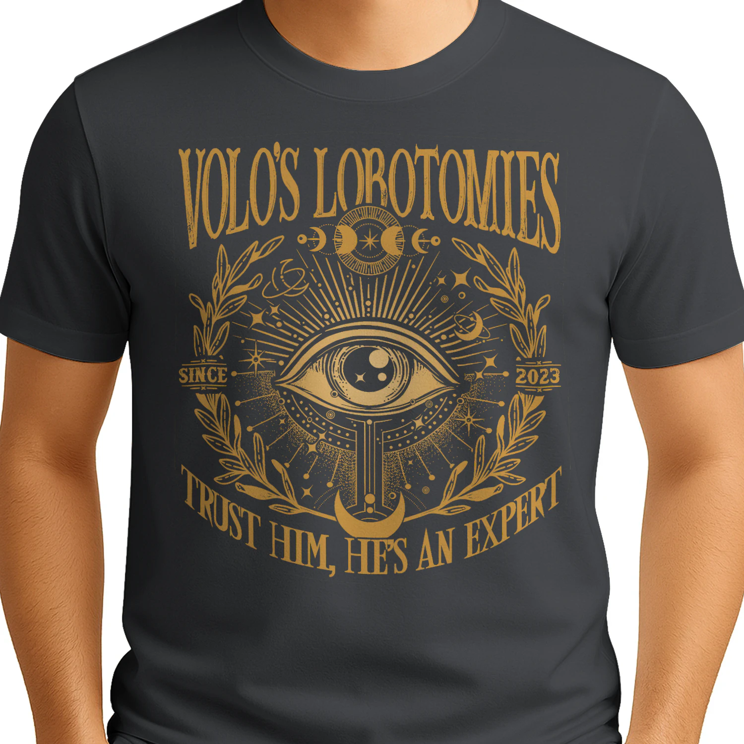 Volo’s Lobotomies Heavy Cotton Dark Colors T-shirt 1 Side, High Fantasy Gildan Tee, Tabletop RPG Lore Shirt, Book Lover Gifts